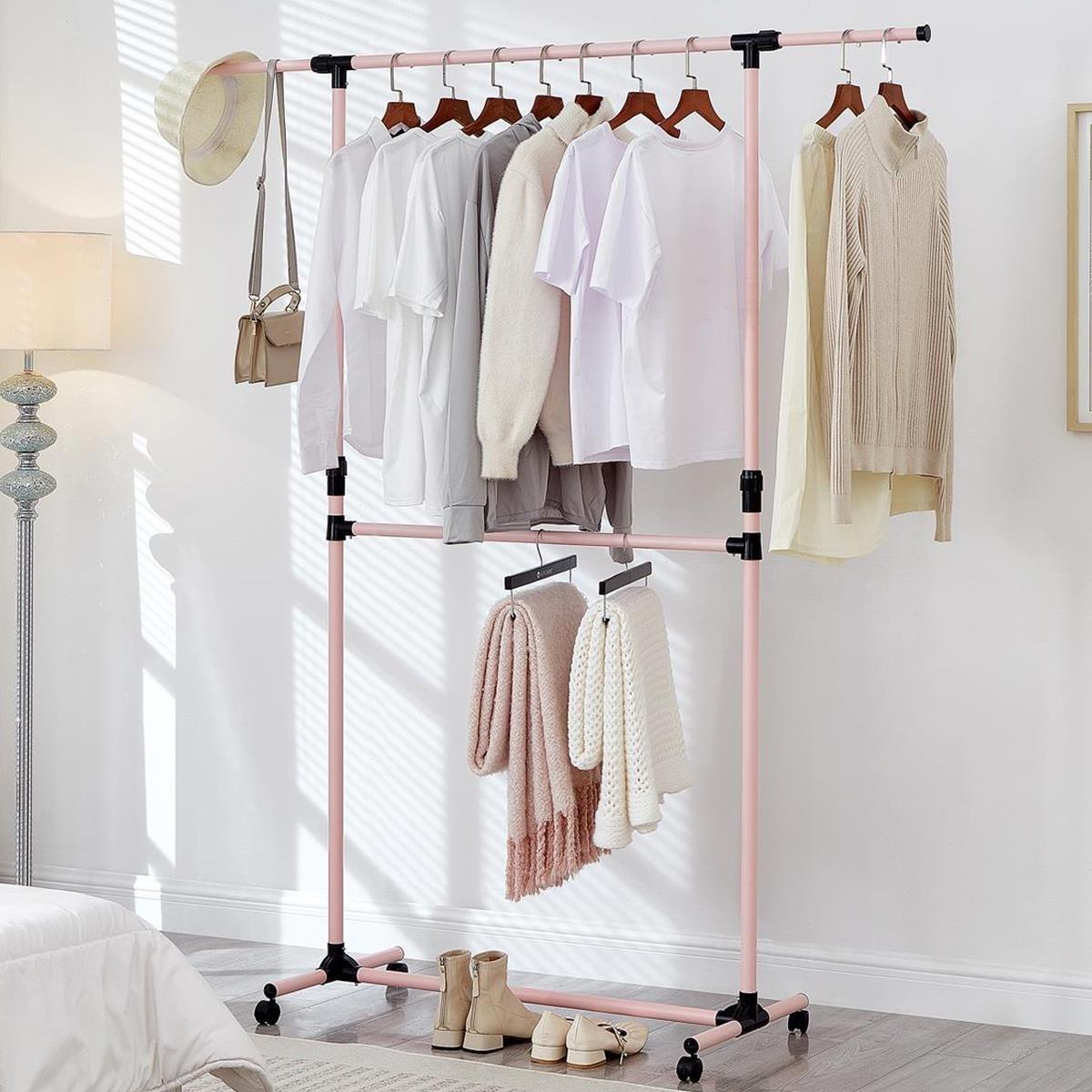 House Of Home 2 Tier Clothes Rail Pink - Image 5