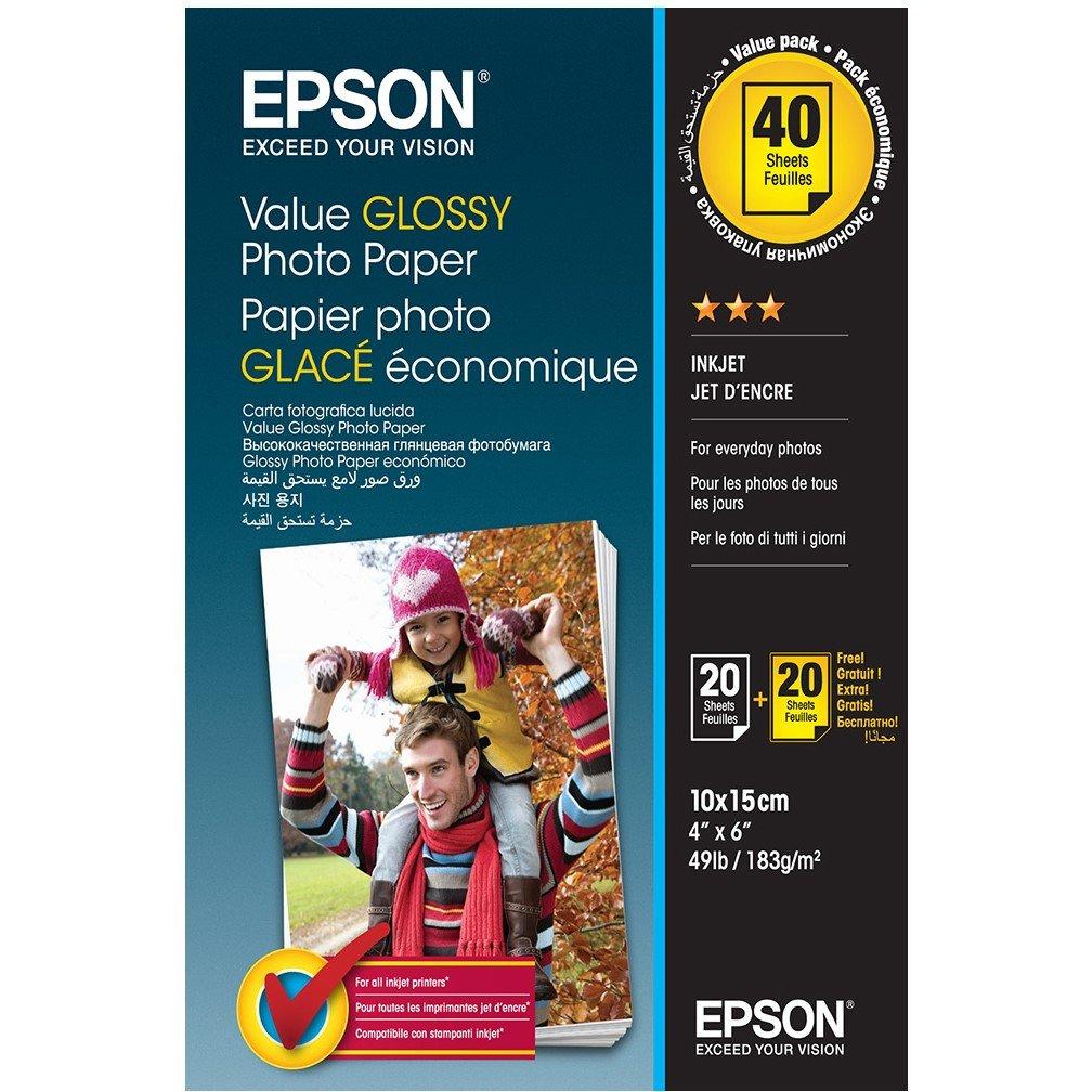 White - Epson - Glossy Inkjet Photo Paper 4 x 6 40 Sheets