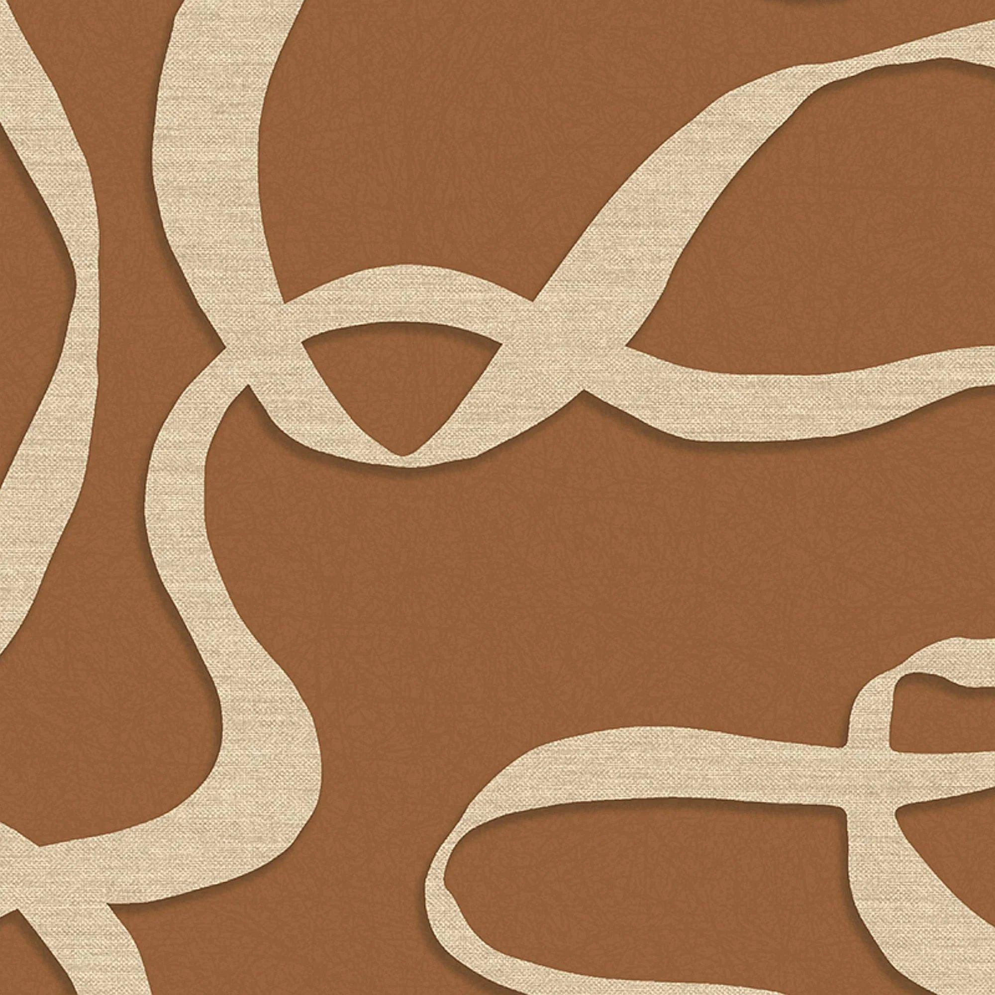 Burnt Orange - MADE - Varri Abstract Lines Wallpaper - 4