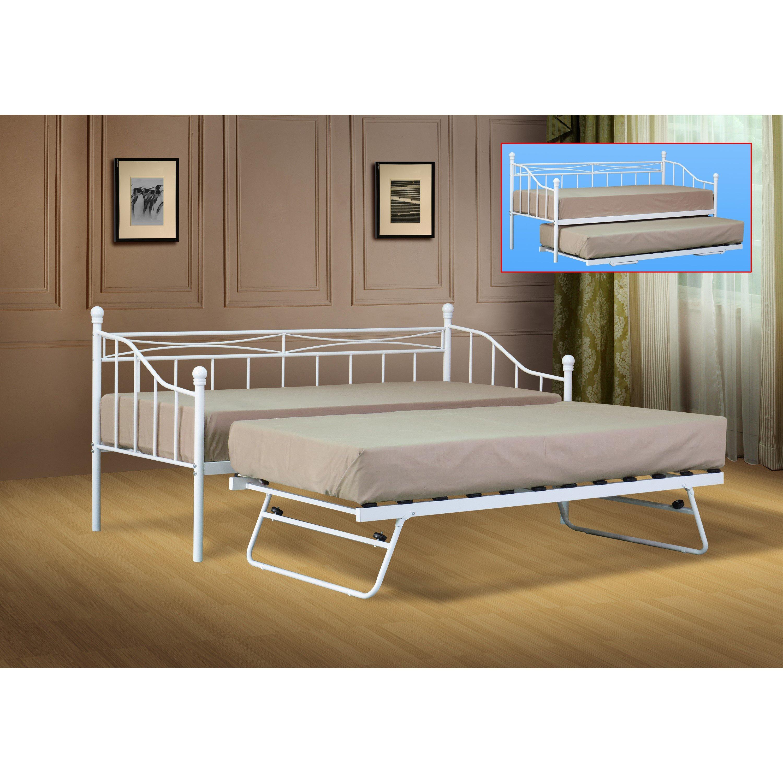 White - Comfy Living - Metal Daybed With Trundle - 3