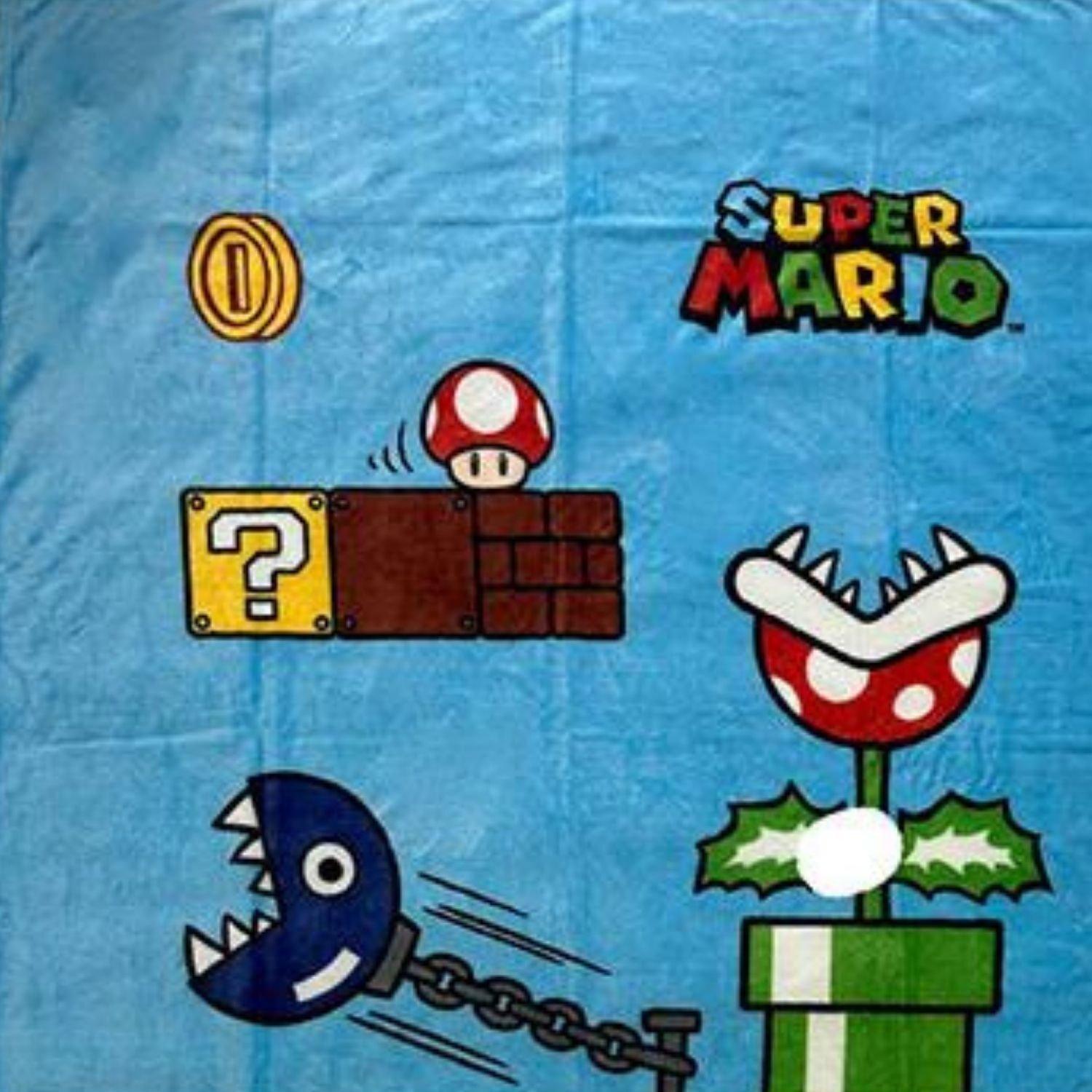 Multi - Superman - Super Mario Nintendo Ultra-Soft Blanket - 130 x 18 - 2
