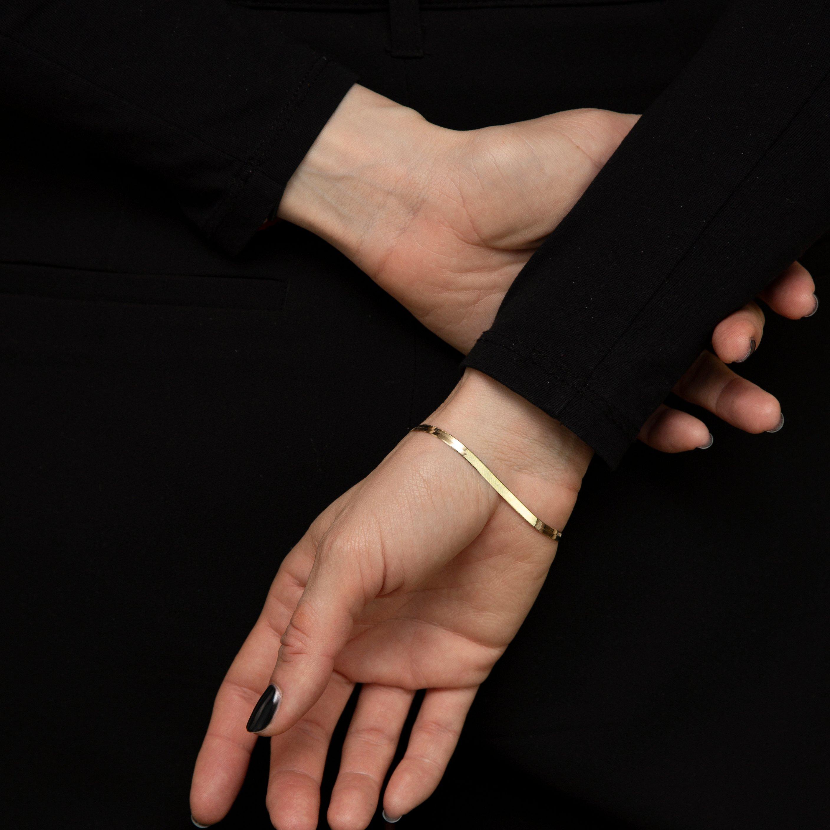 Yellow Gold - Be You - 9ct Gold Herringbone Bracelet - 4