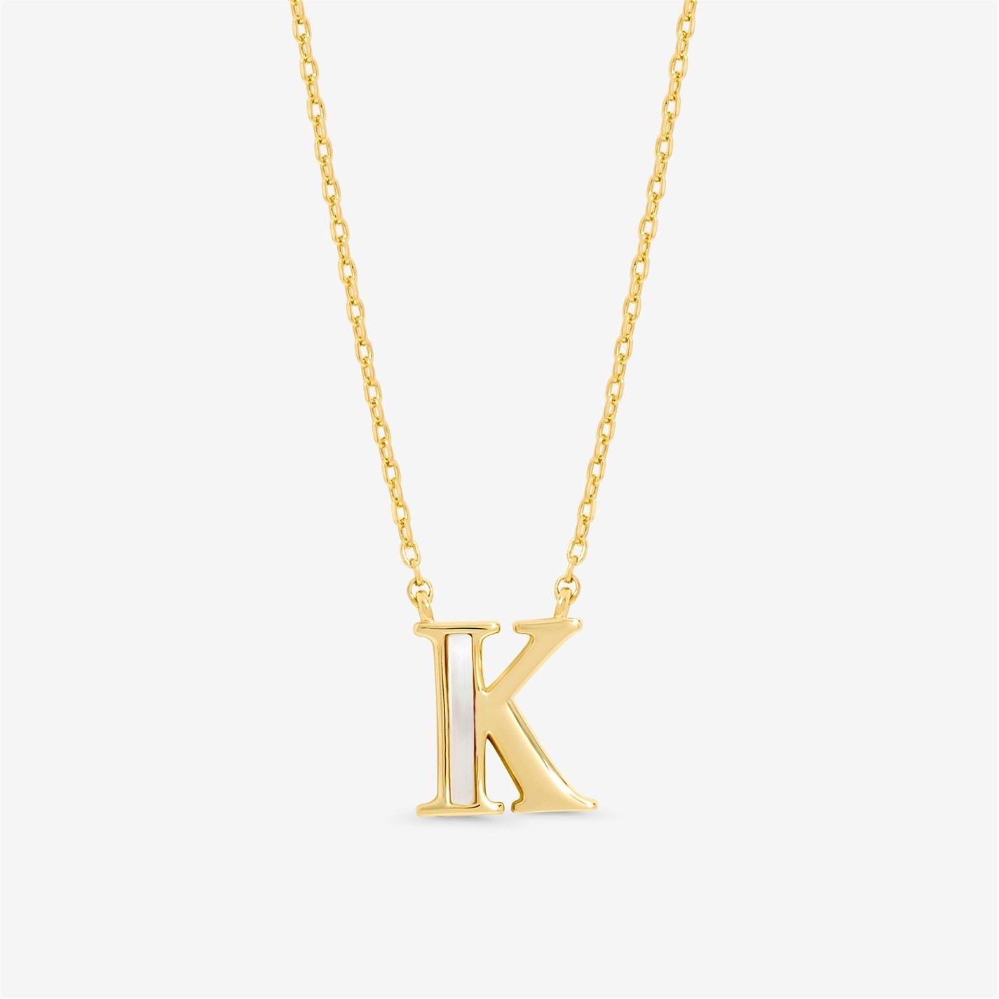 Inicio Women's 14K Plated And Mother Of Pearl Initial Pendan Gold