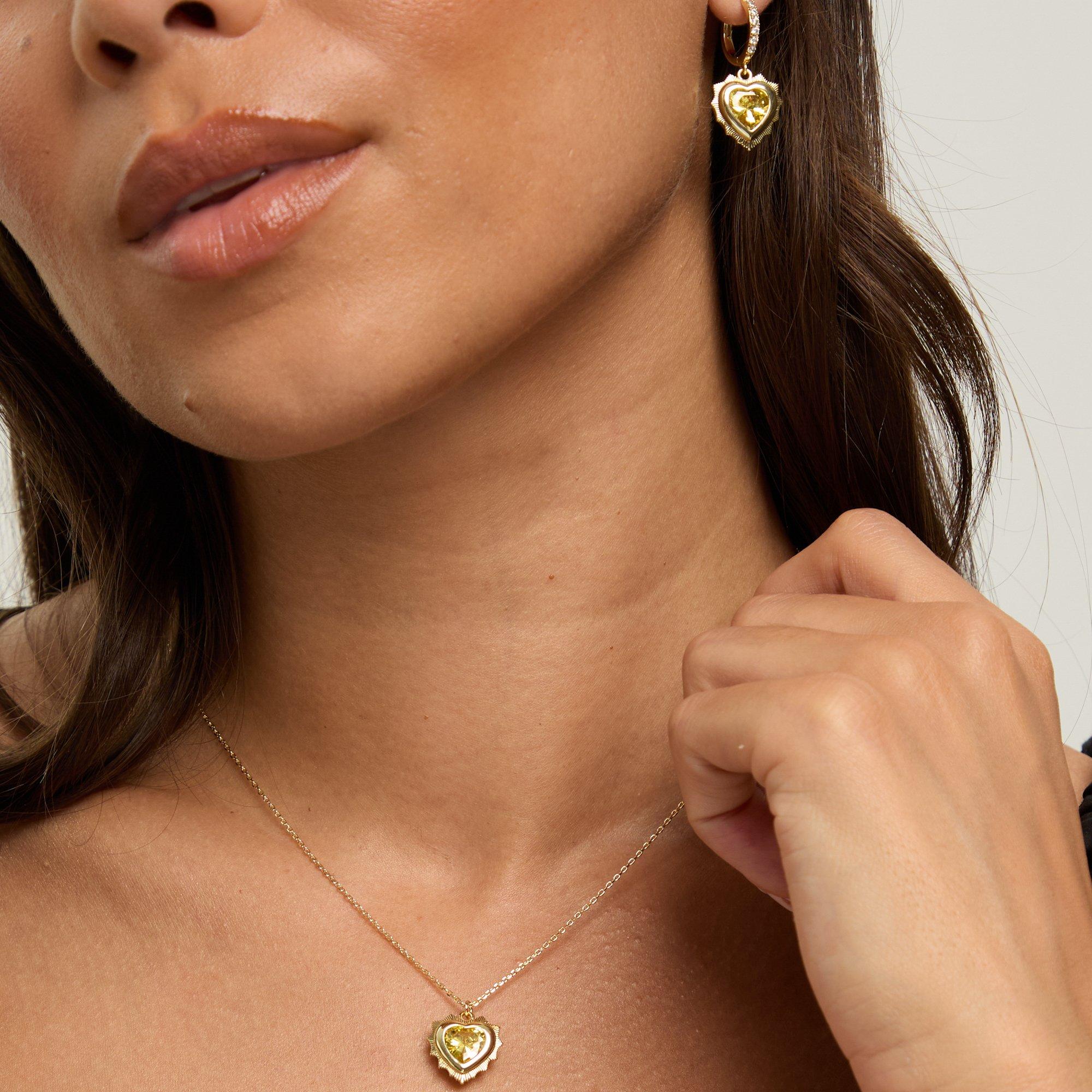 Gold - Jon Richard - Gold Plated Heart Birthstone Pendant - November - 3