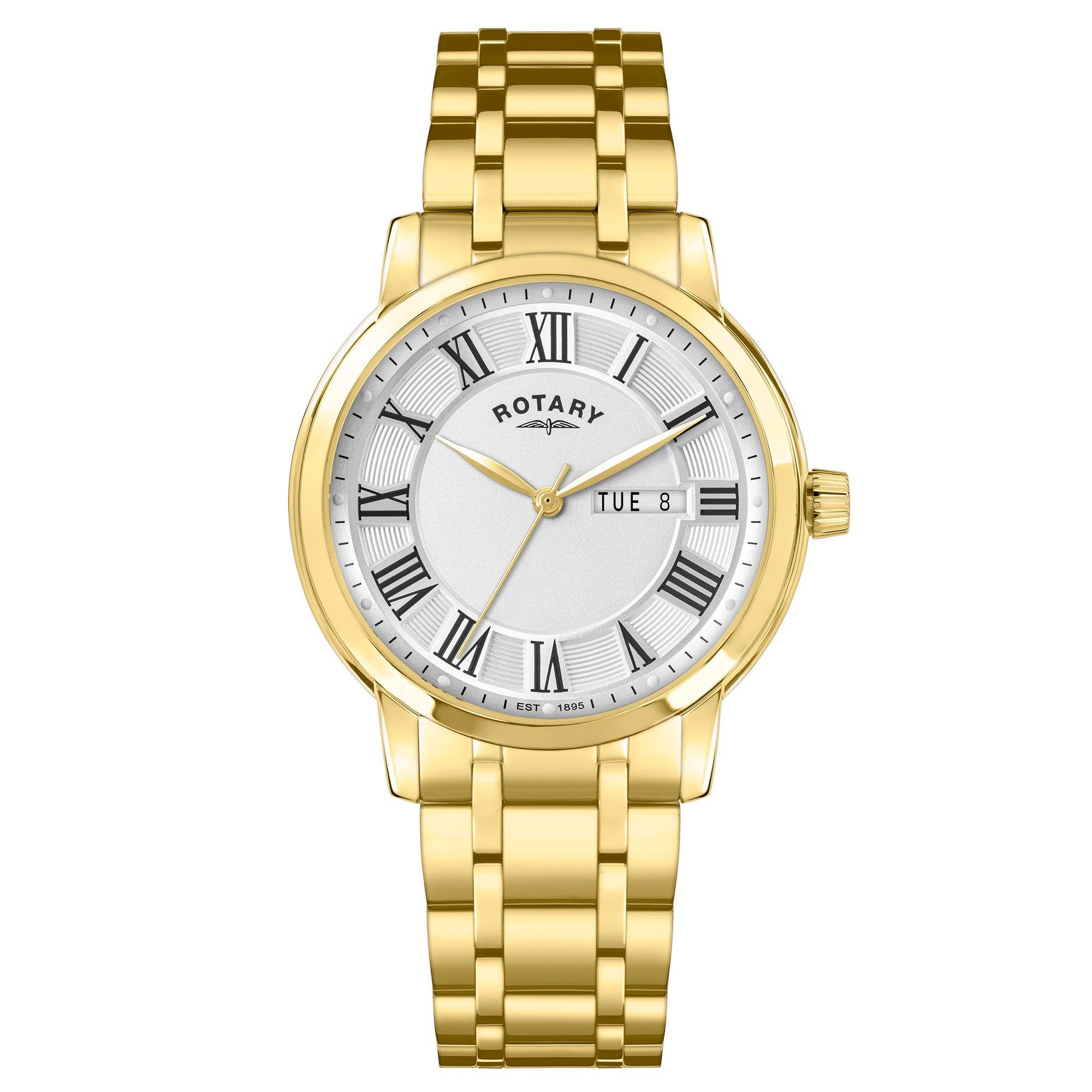 Gold - Rotary - Mens Heritage Gold SS Bracelet Watch - 1