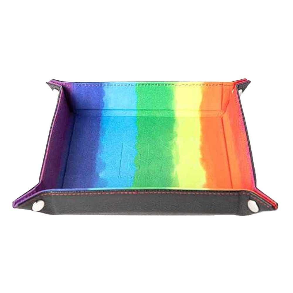 Merchandise - Asmodee - Fold Up Velvet Dice Tray: Watercolour Rainbow - 1