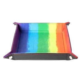 Asmodee GAME Fold Up Velvet Dice Tray: Watercolour Rainbow