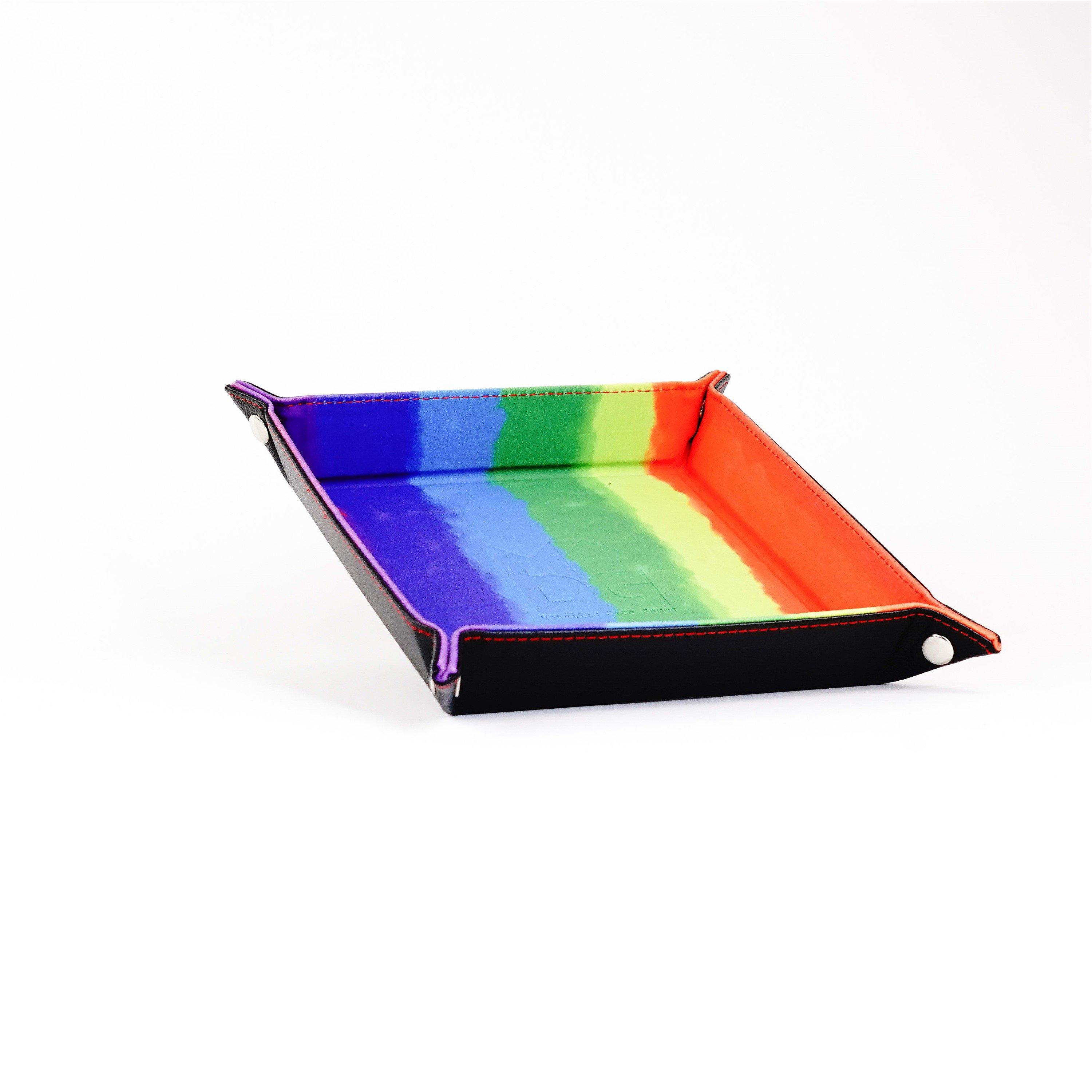 Merchandise - Asmodee - Fold Up Velvet Dice Tray: Watercolour Rainbow - 3