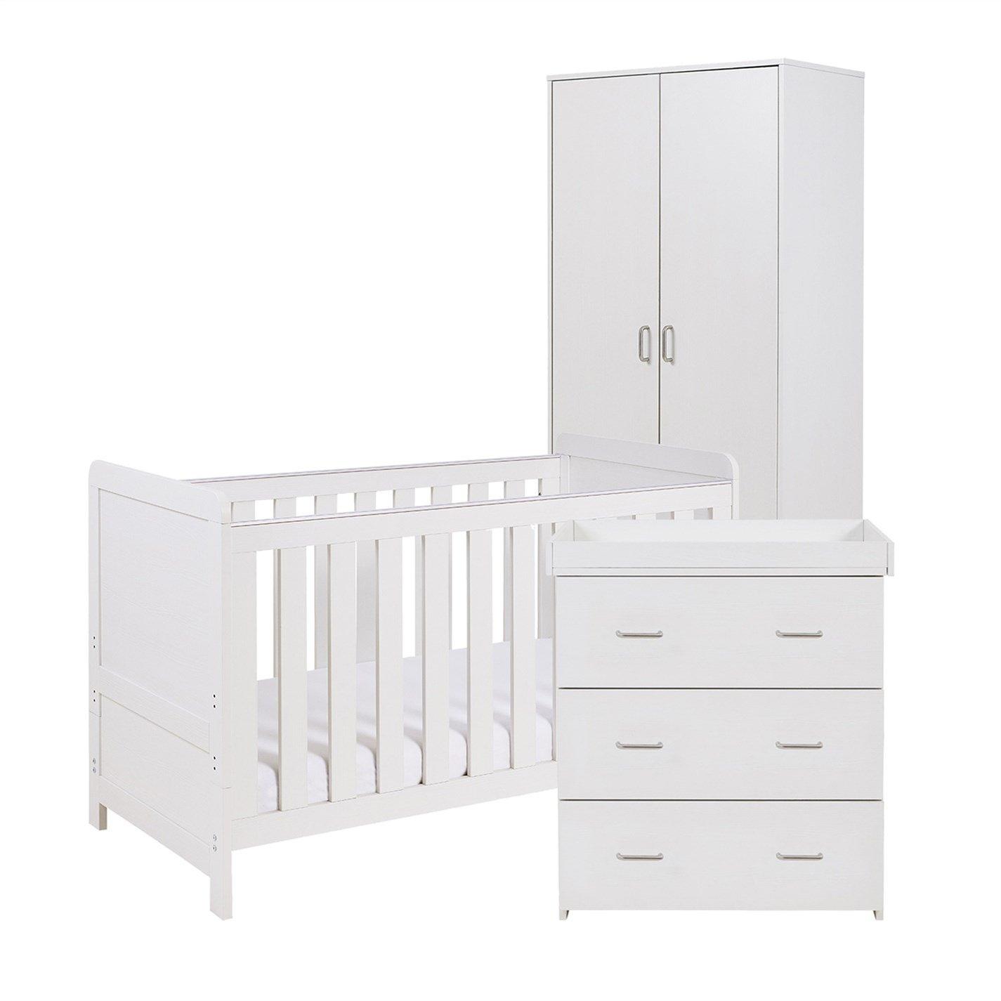 White Wash - Babymore - Caro 3 Piece Nursery Room Set - White Wash - 1
