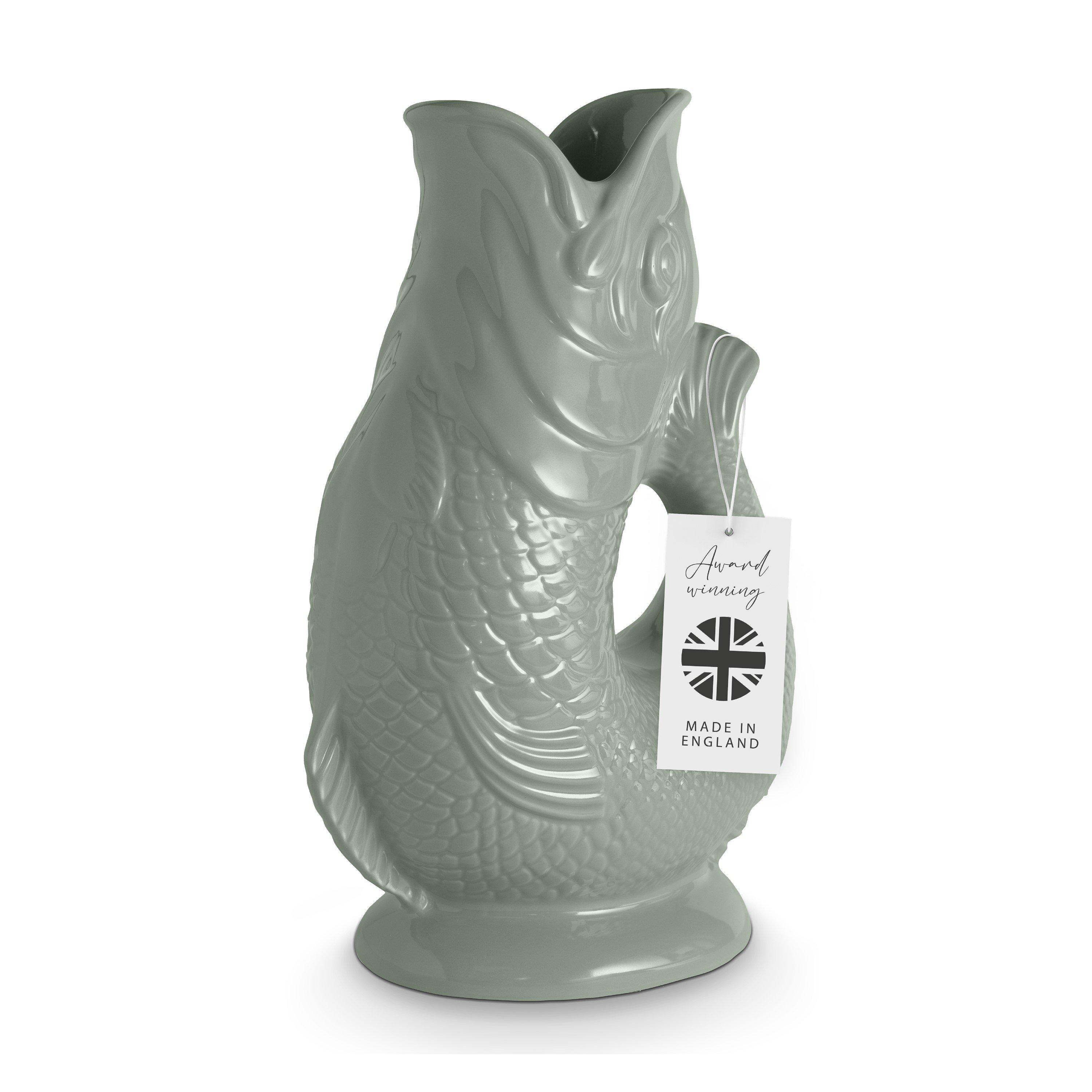 Wade Fish Jug, Made In Stoke-On-Trent, Earthenware, 1.2L, Sage - Image 3