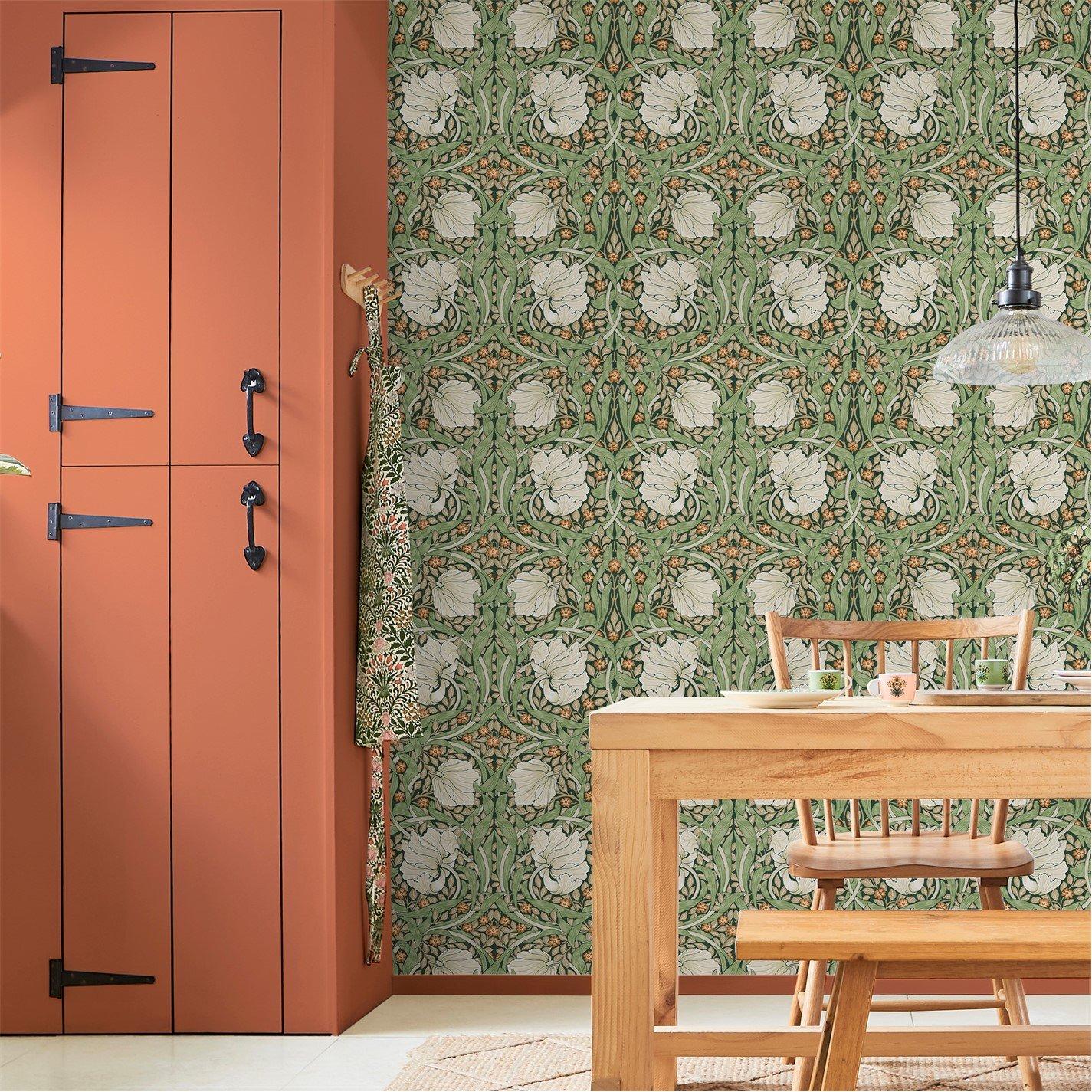 William Morris At Home  Pimpernel Wallpaper Green