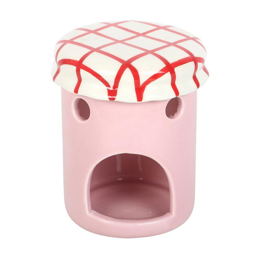 Pink - Something Different - Strawberry Jelly Jar Oil Burner and Wax Warmer - 6