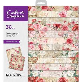 Crafters Companion 12” x 12” Paper Pad - Love Letter