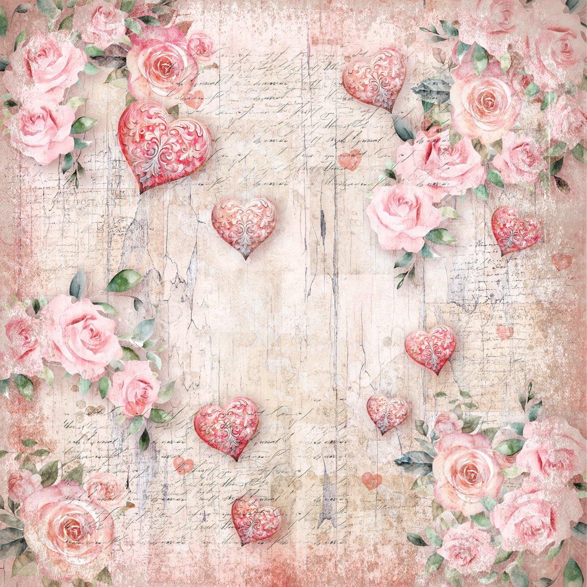 Multi - Crafters Companion - 12” x 12” Paper Pad - Love Letter - 6