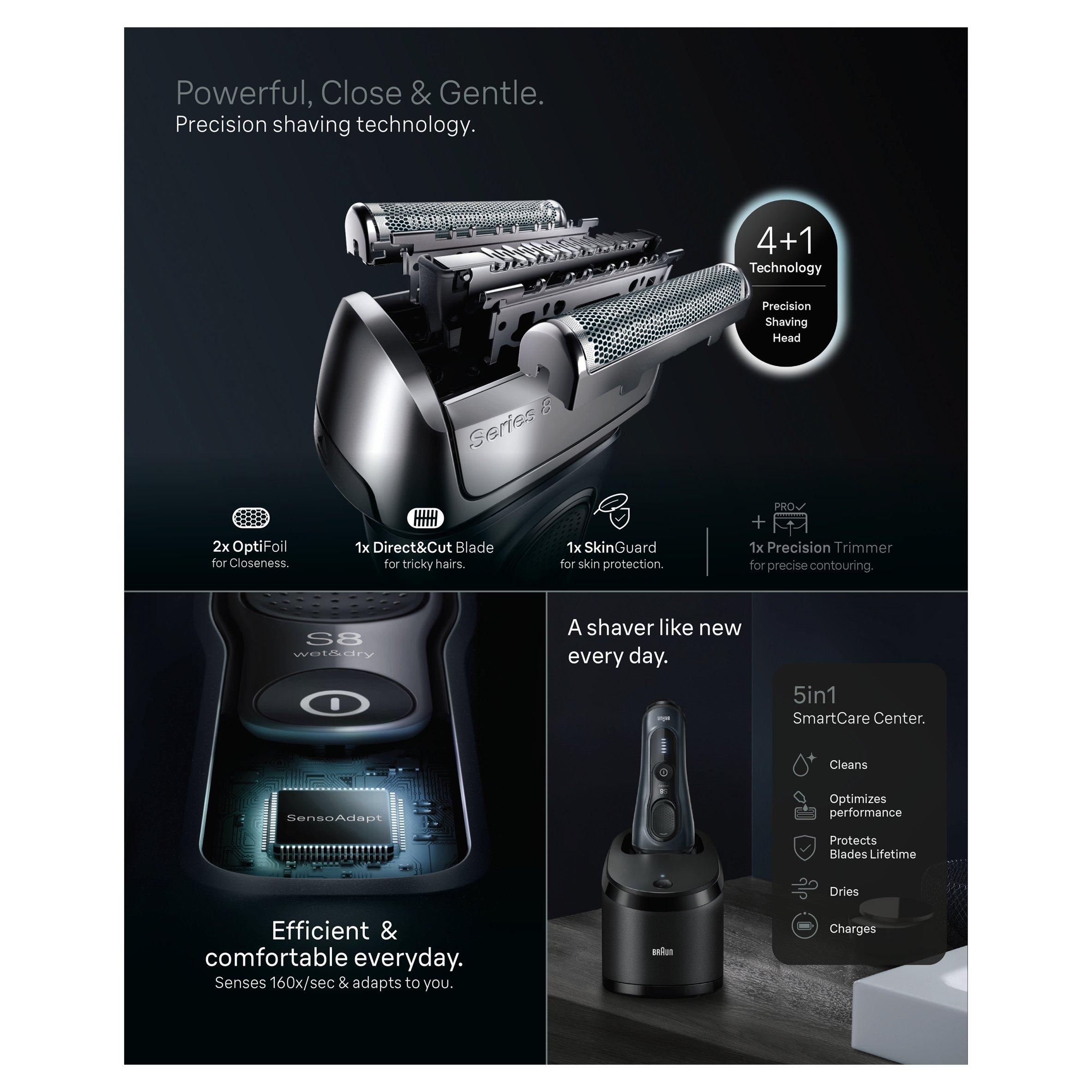 Grey - Braun - Braun Series 8 Electric Shaver 8663CC Grey - 9