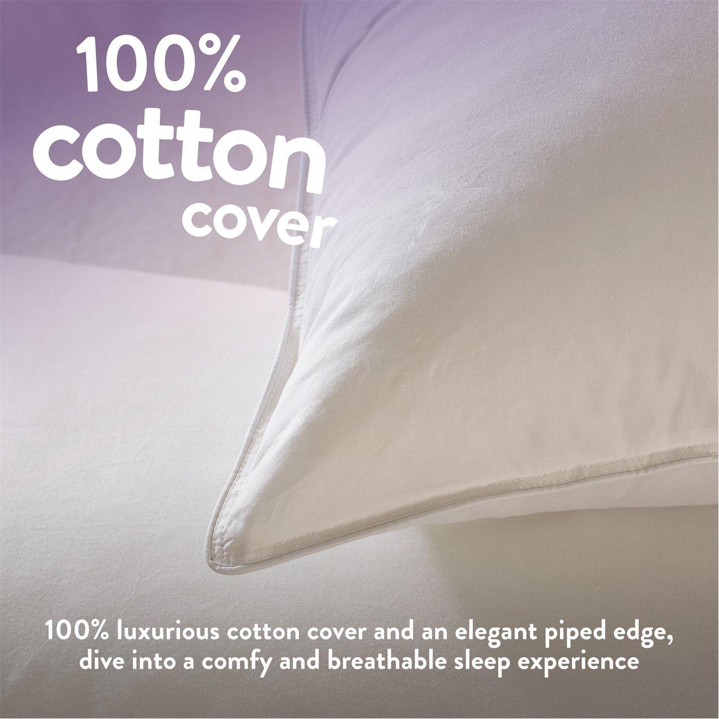 White - Slumberdown - Duck Feather Pillow, Medium Support - 4