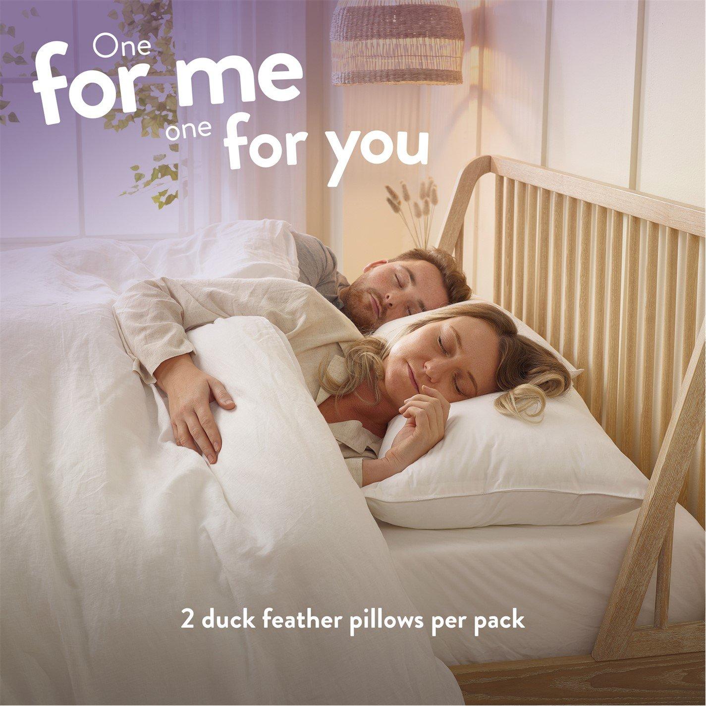 White - Slumberdown - Duck Feather Pillow, Medium Support - 5