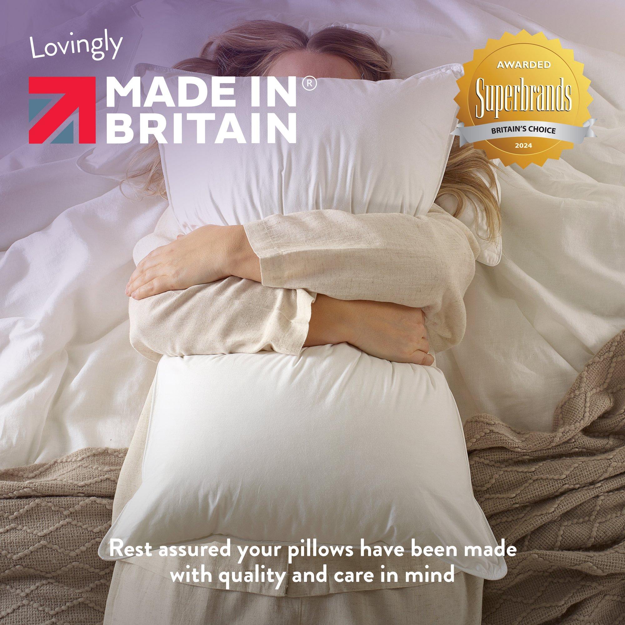 White - Slumberdown - Duck Feather Pillow, Medium Support - 8