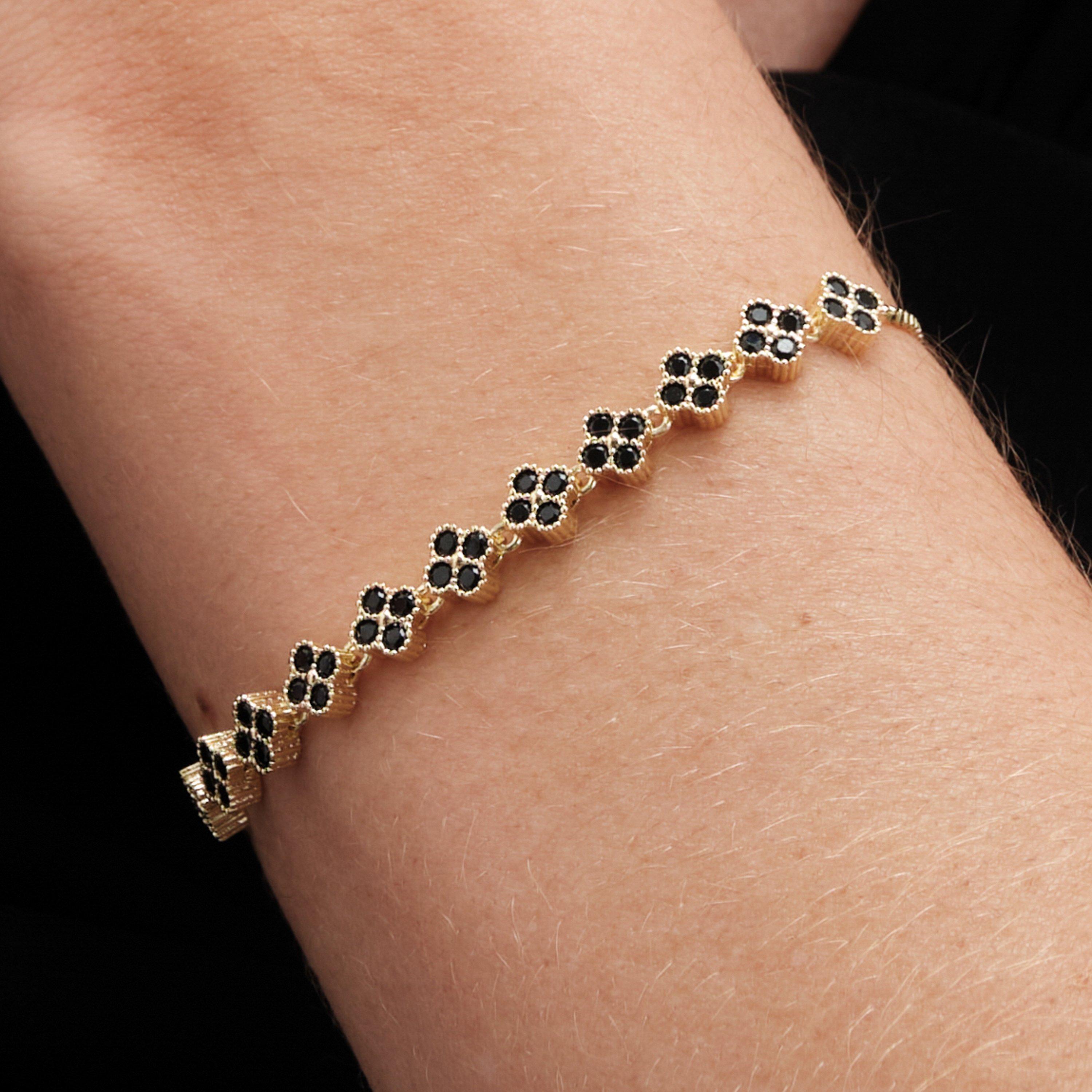 Gold - Jon Richard - Gold Plated And Jet Clover Toggle Bracelet - 2