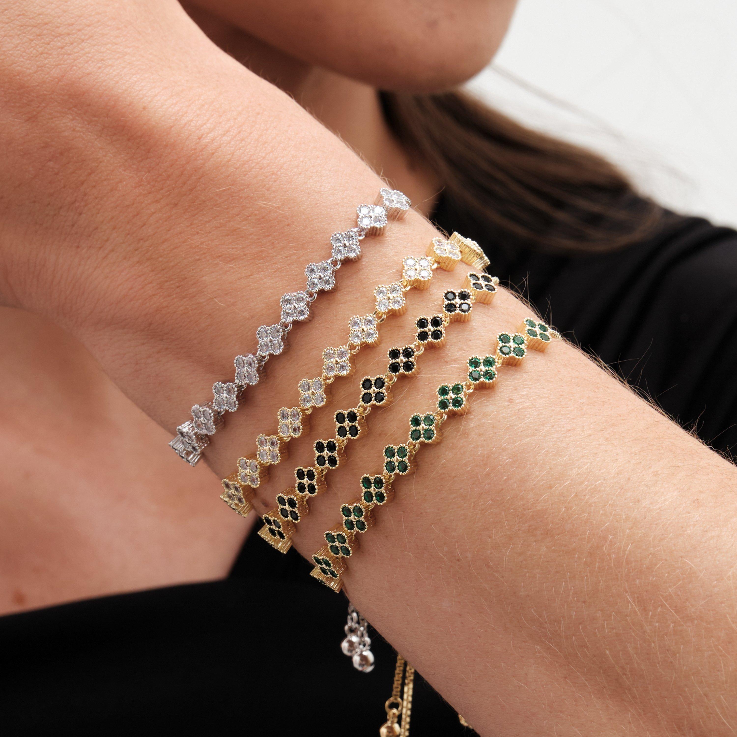 Gold - Jon Richard - Gold Plated And Jet Clover Toggle Bracelet - 3