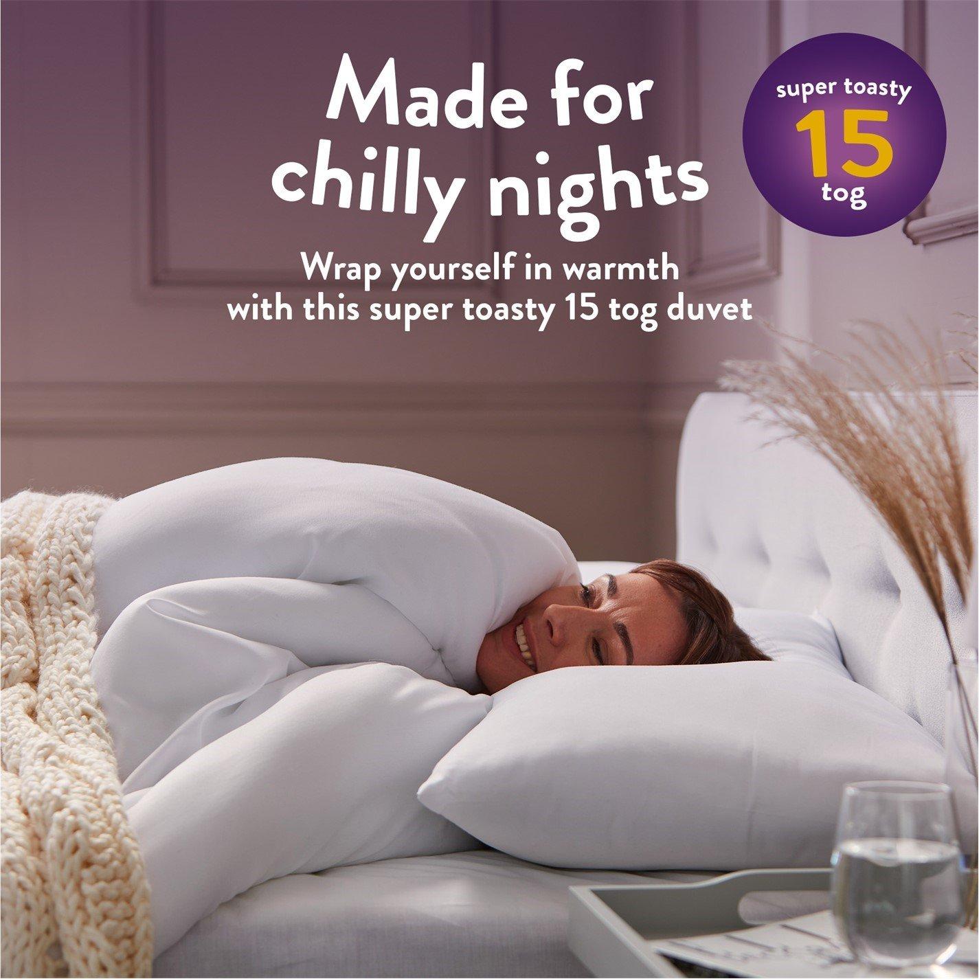 White - Slumberdown - Chilly Nights 15 Tog Duvet & 2 Super Support Pillow - 2