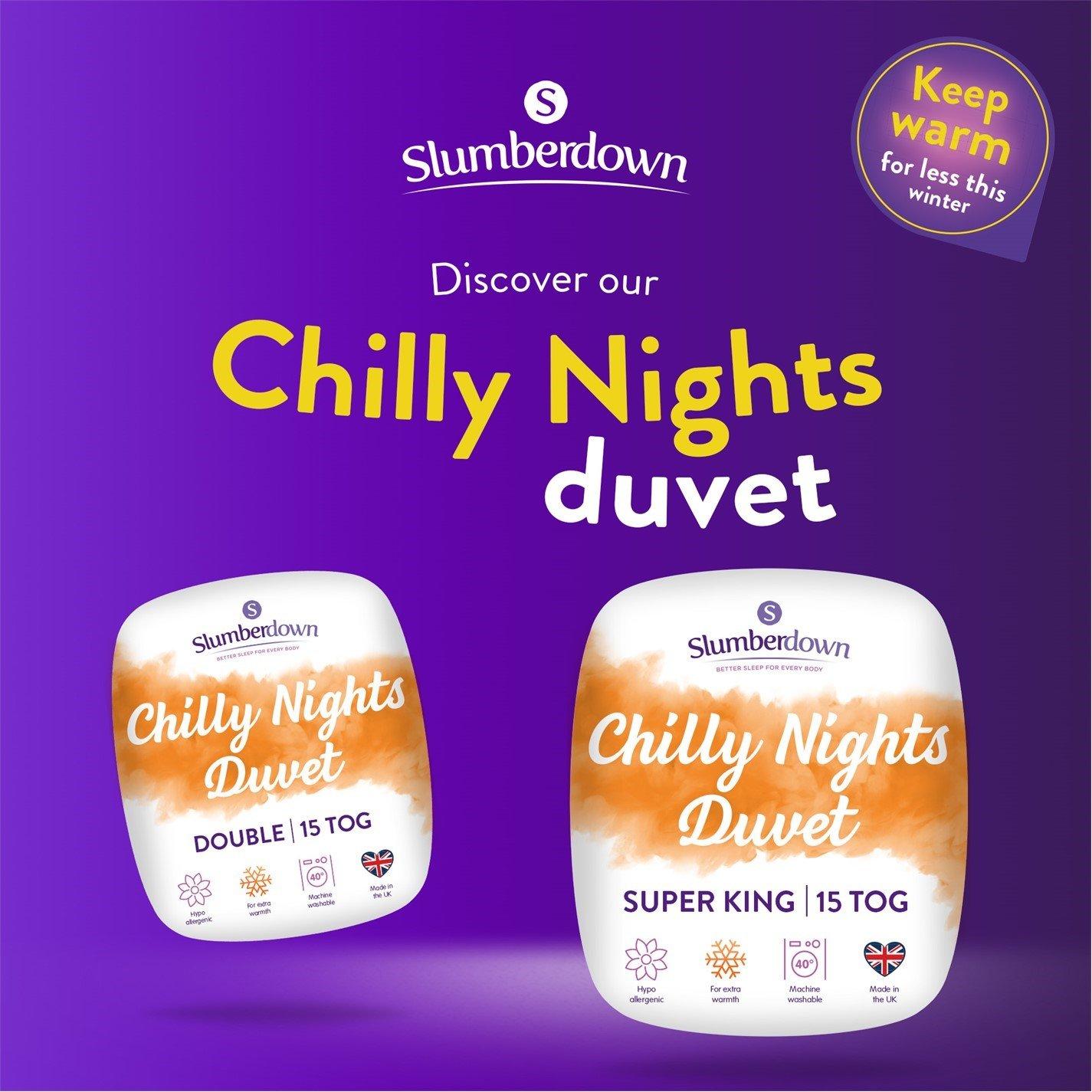 White - Slumberdown - Chilly Nights 15 Tog Duvet & 2 Super Support Pillow - 10