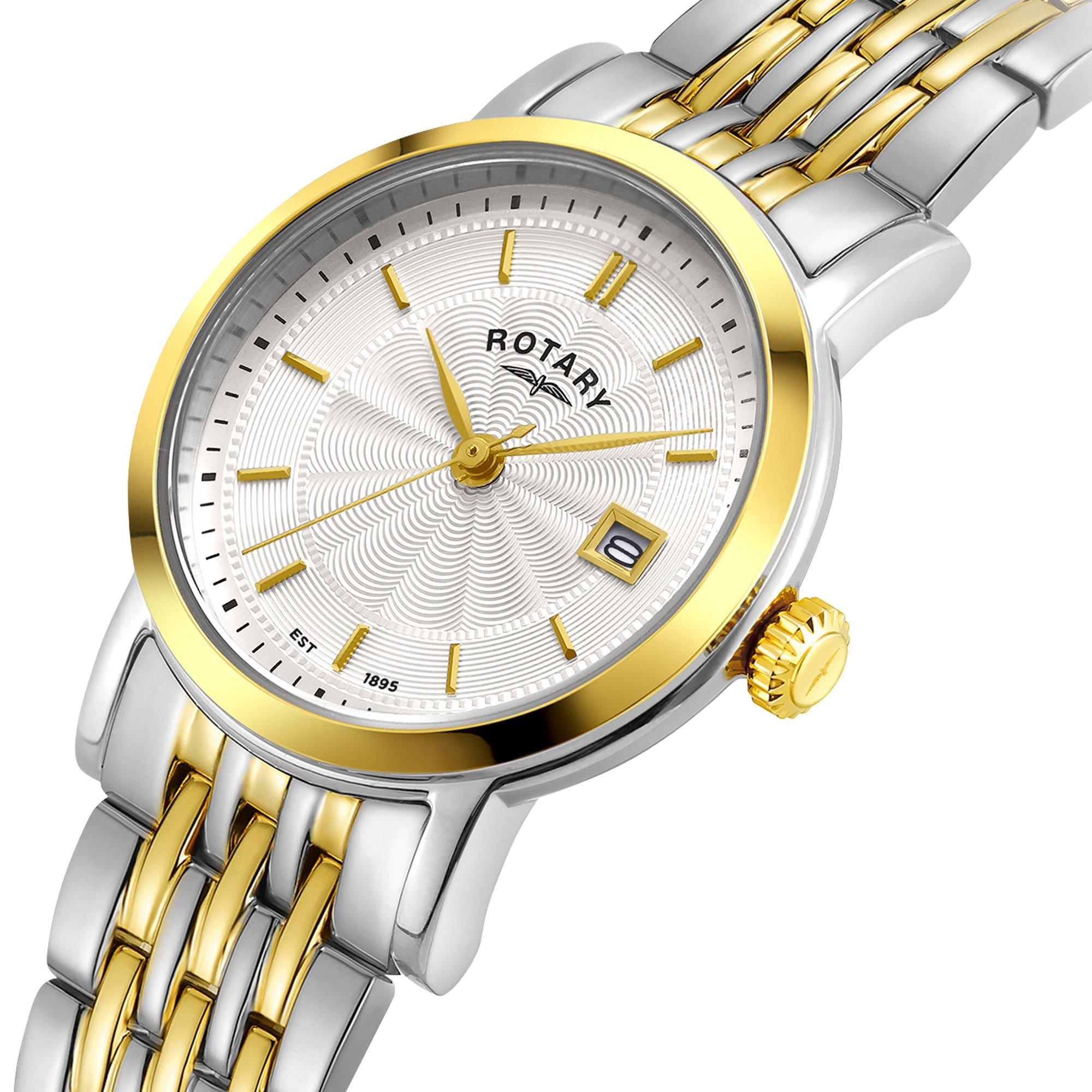 Silver & Gold - Rotary - Rotary Ladies Heritage Two Tone SS Bracelet Watch - 2