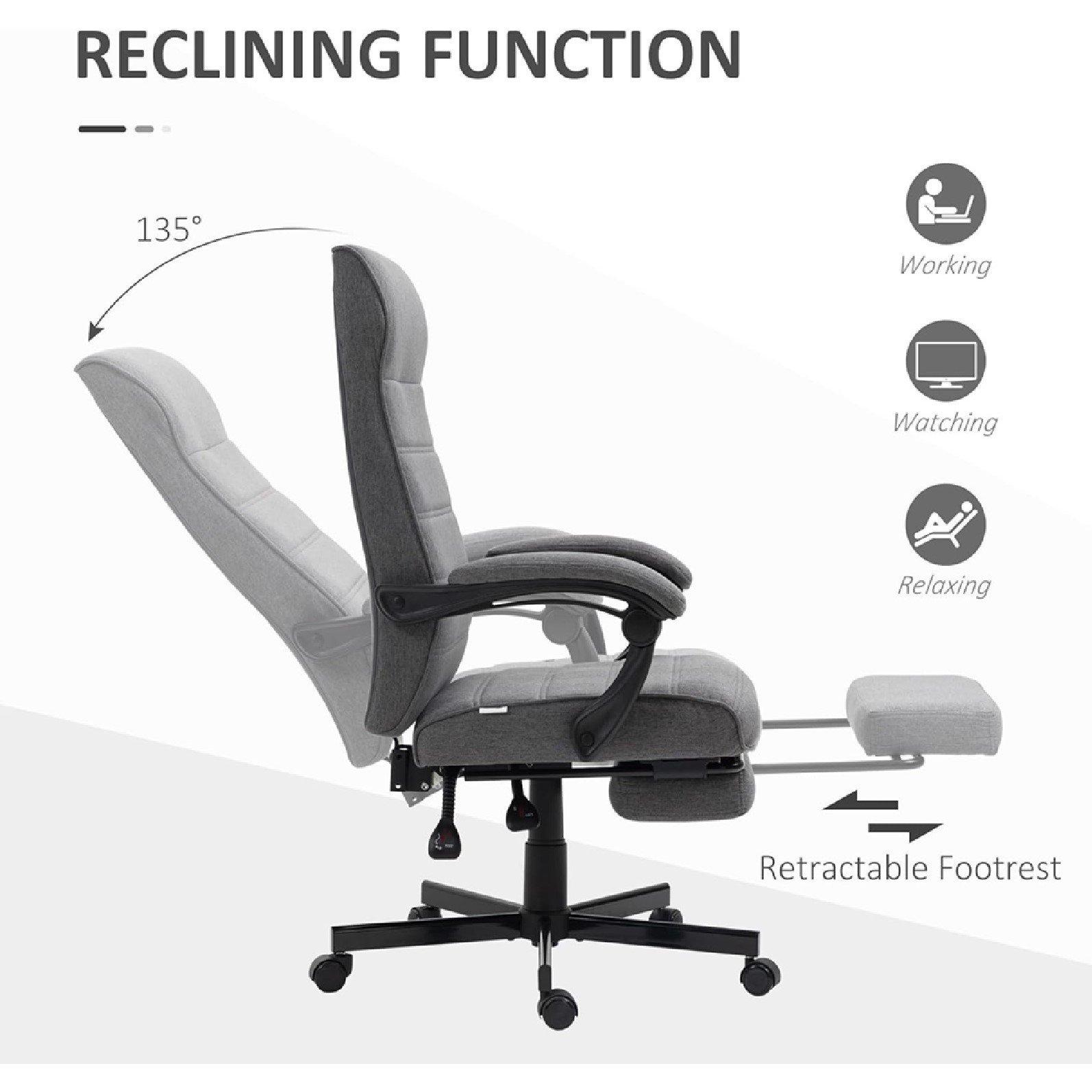 Grey - HOMCOM - Vinsetto Office Chair Height Ajustable - 5