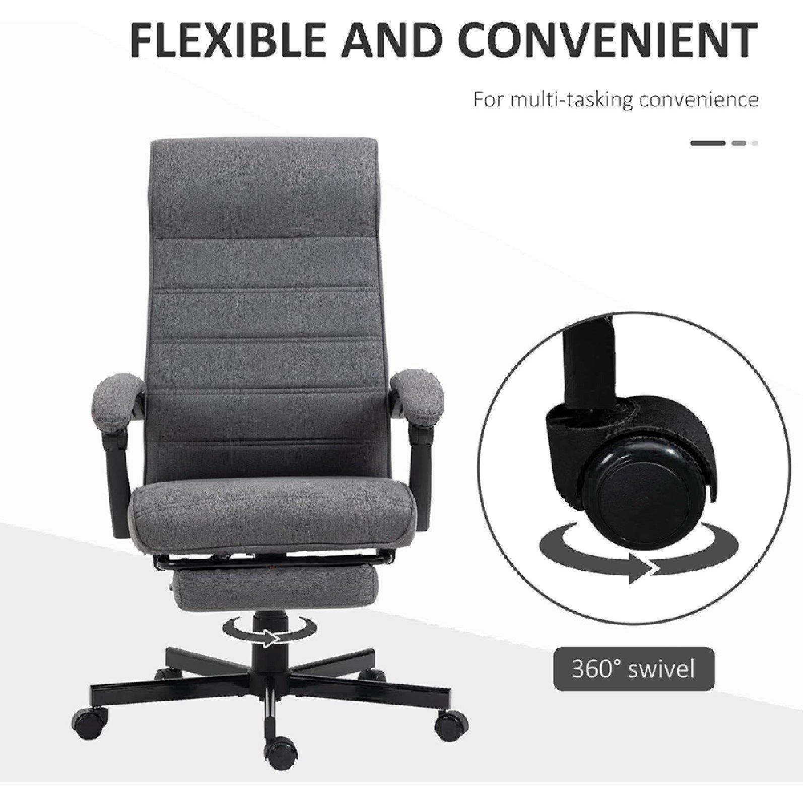 Grey - HOMCOM - Vinsetto Office Chair Height Ajustable - 6