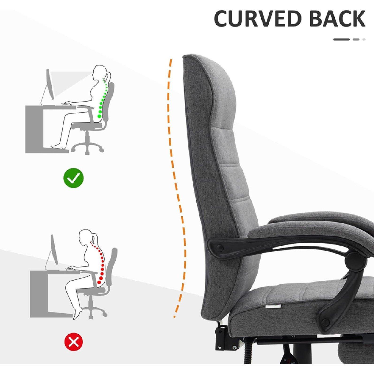 Grey - HOMCOM - Vinsetto Office Chair Height Ajustable - 8