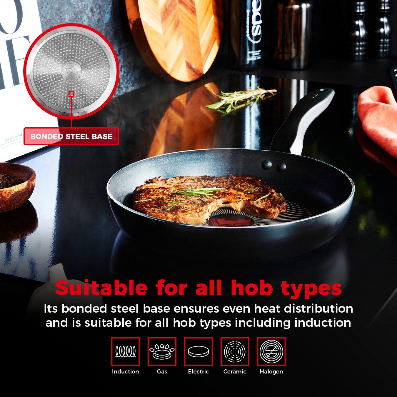 Black - Tower - Smart Start Gourmet 24cm Frying Pan - 6