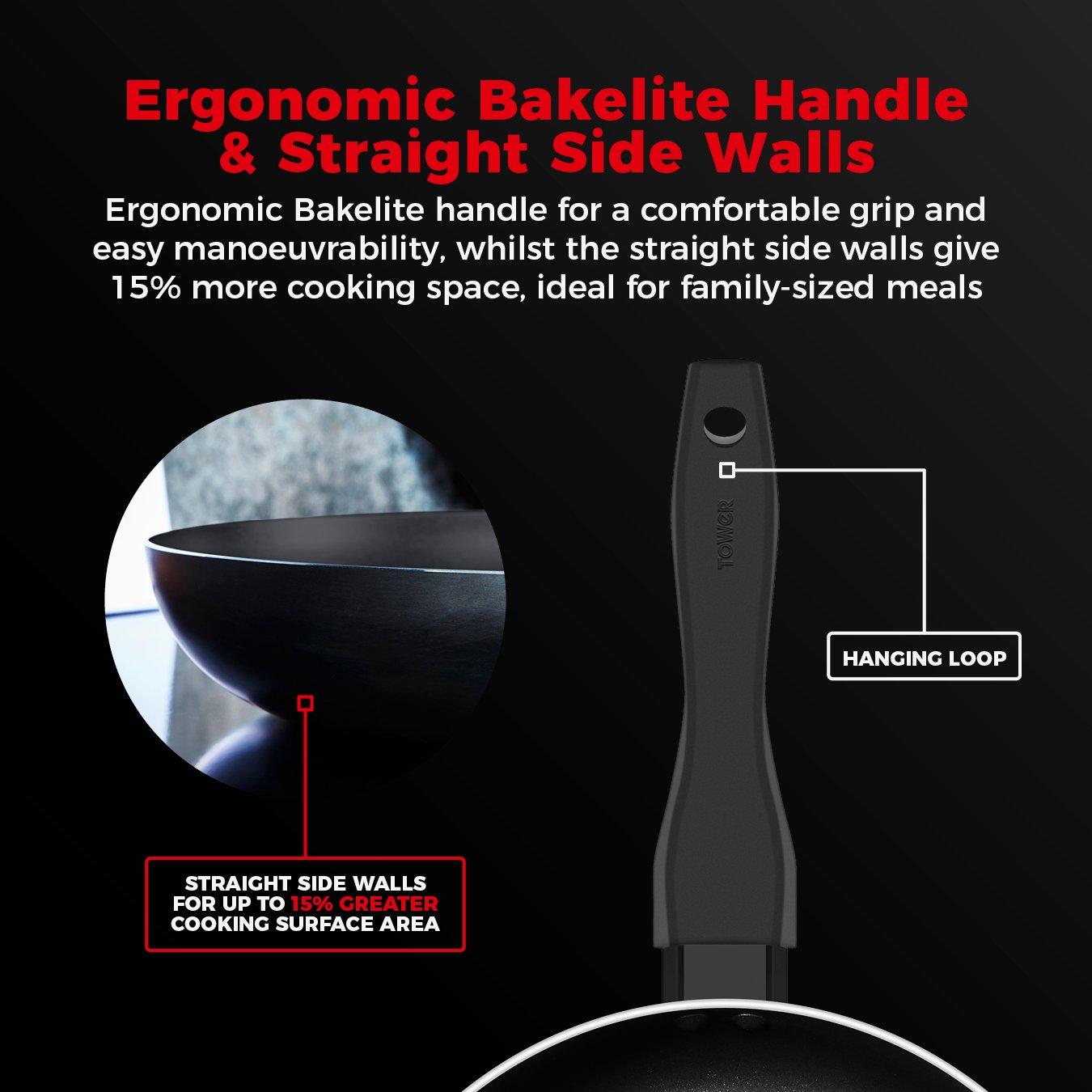 Black - Tower - Smart Start Gourmet 24cm Frying Pan - 7