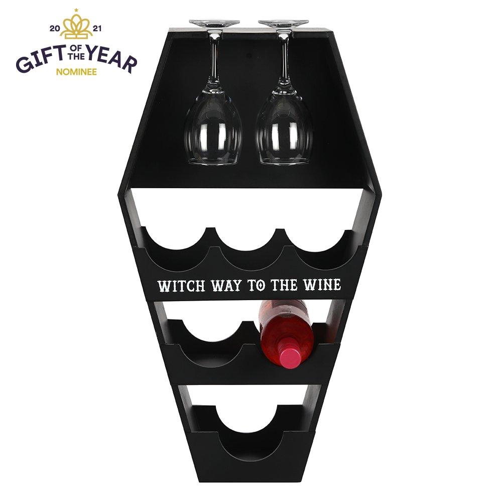Something Different  Coffin Wine Shelf - Black