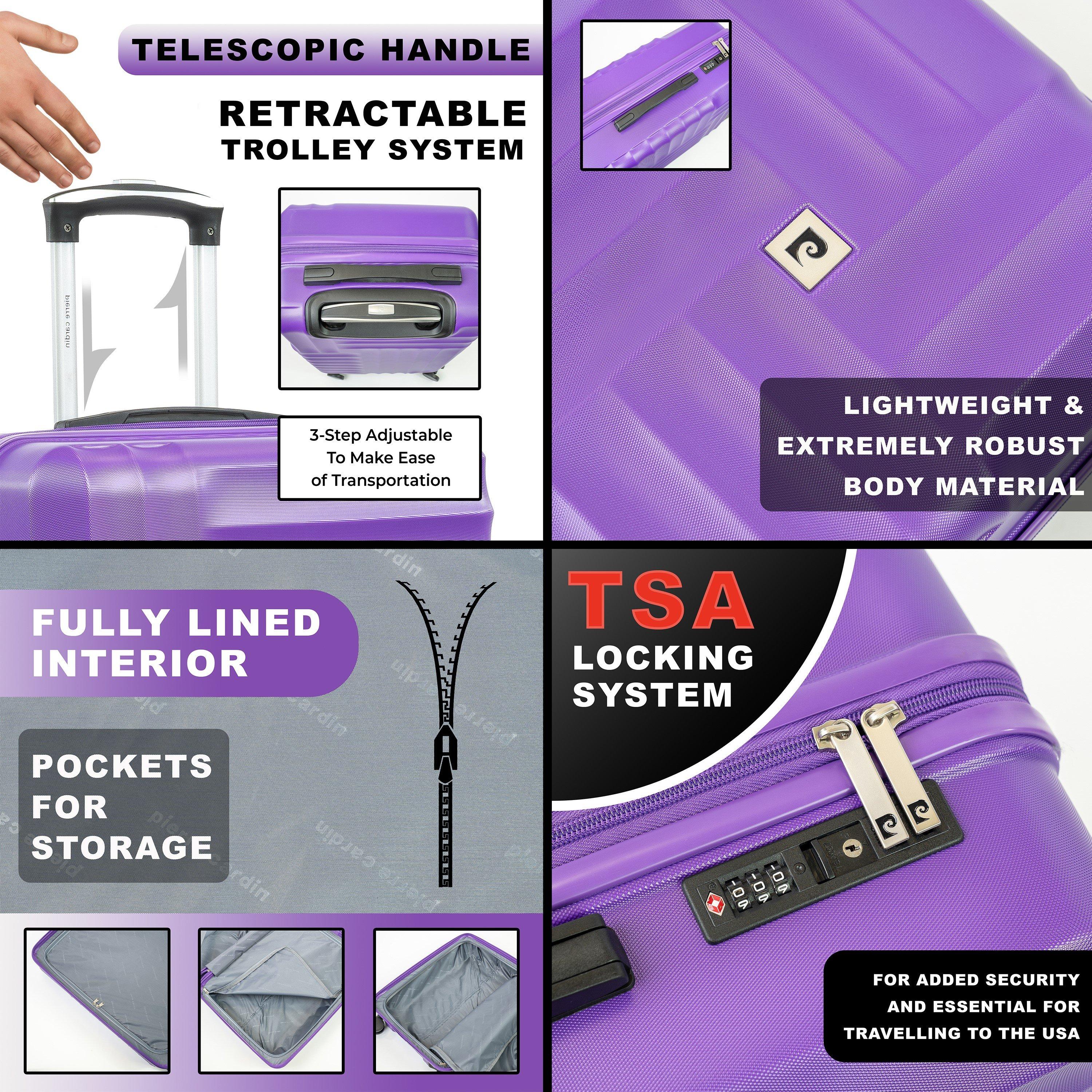 Purple - Pierre Cardin - Soleil 30-inch Hard Shell Large Suitcase Luggage - 3