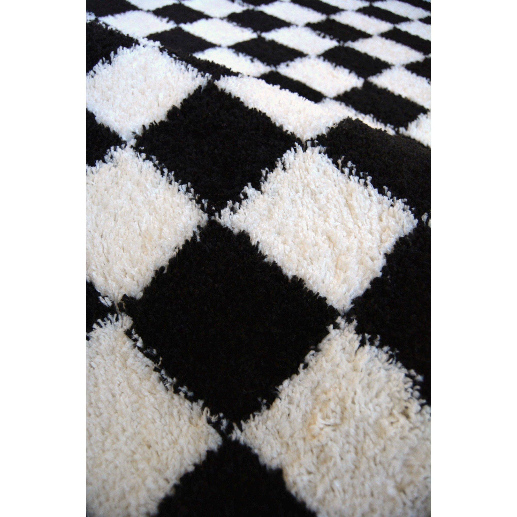 Black - Homemaker - Snug Checks Rug Monochrome - 3