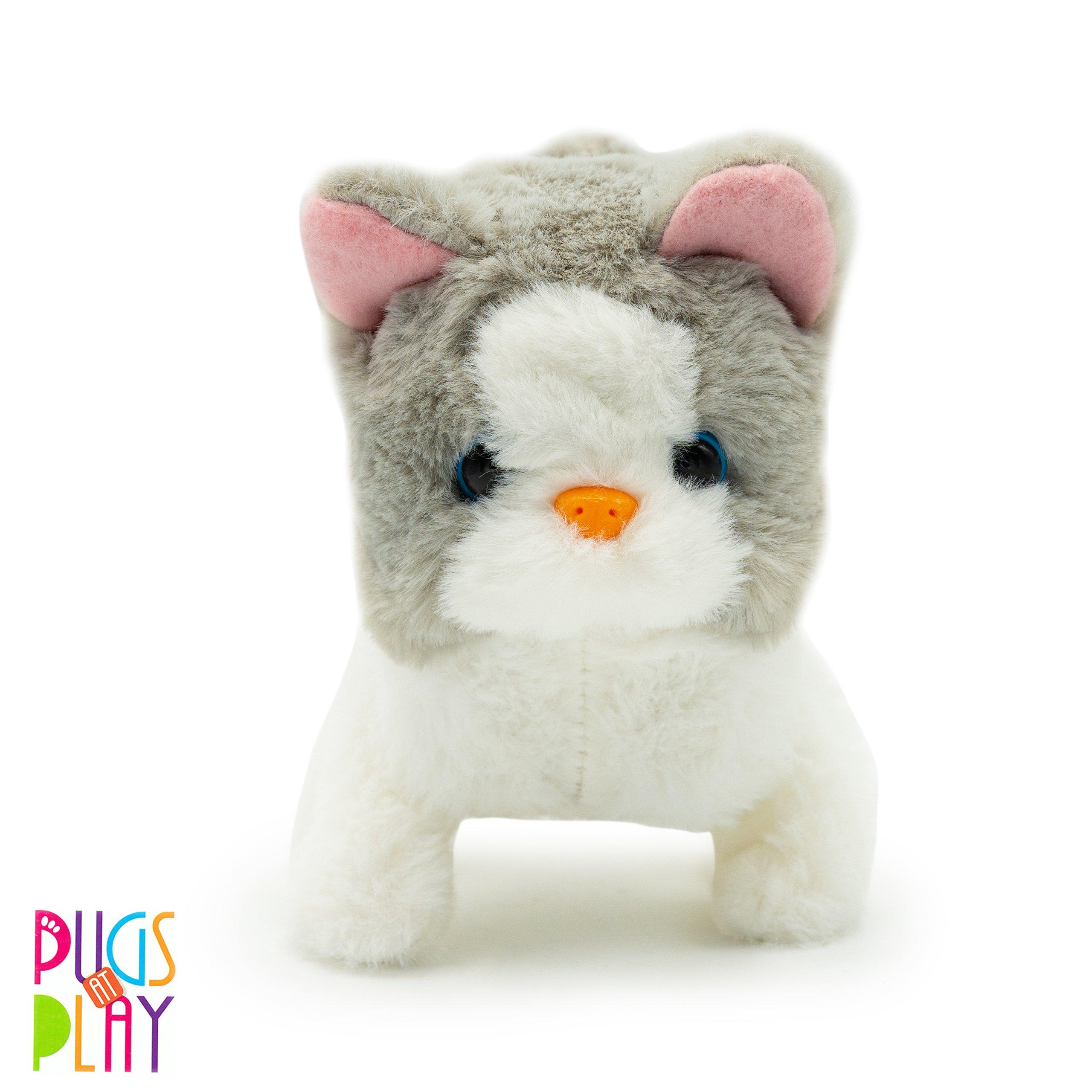 Pugs At Play  Kids Sasha Interactive Walking Cat Plush Toy - 