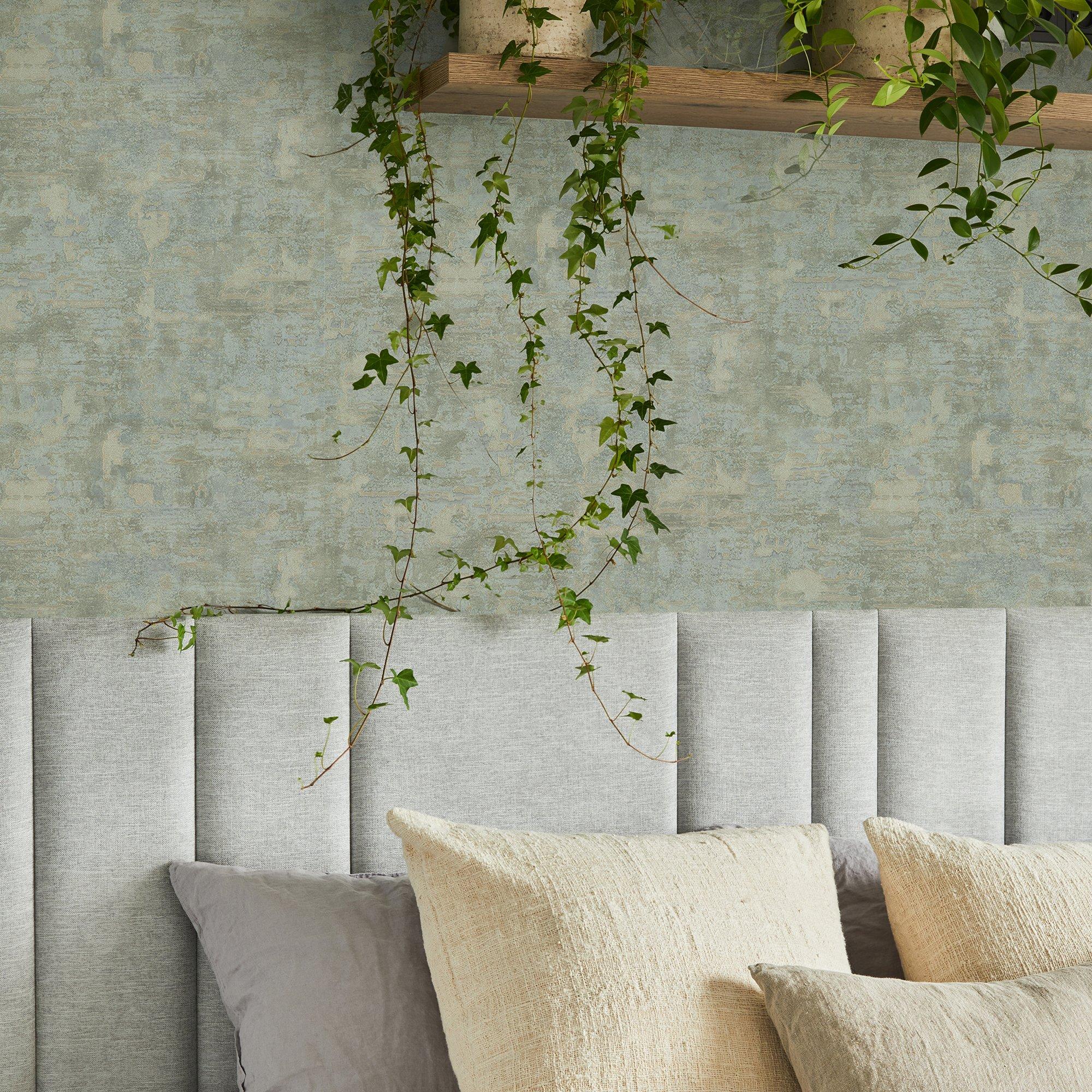 Sage - Boutique - Ornamental Texture Sage Plain Wallpaper - 4