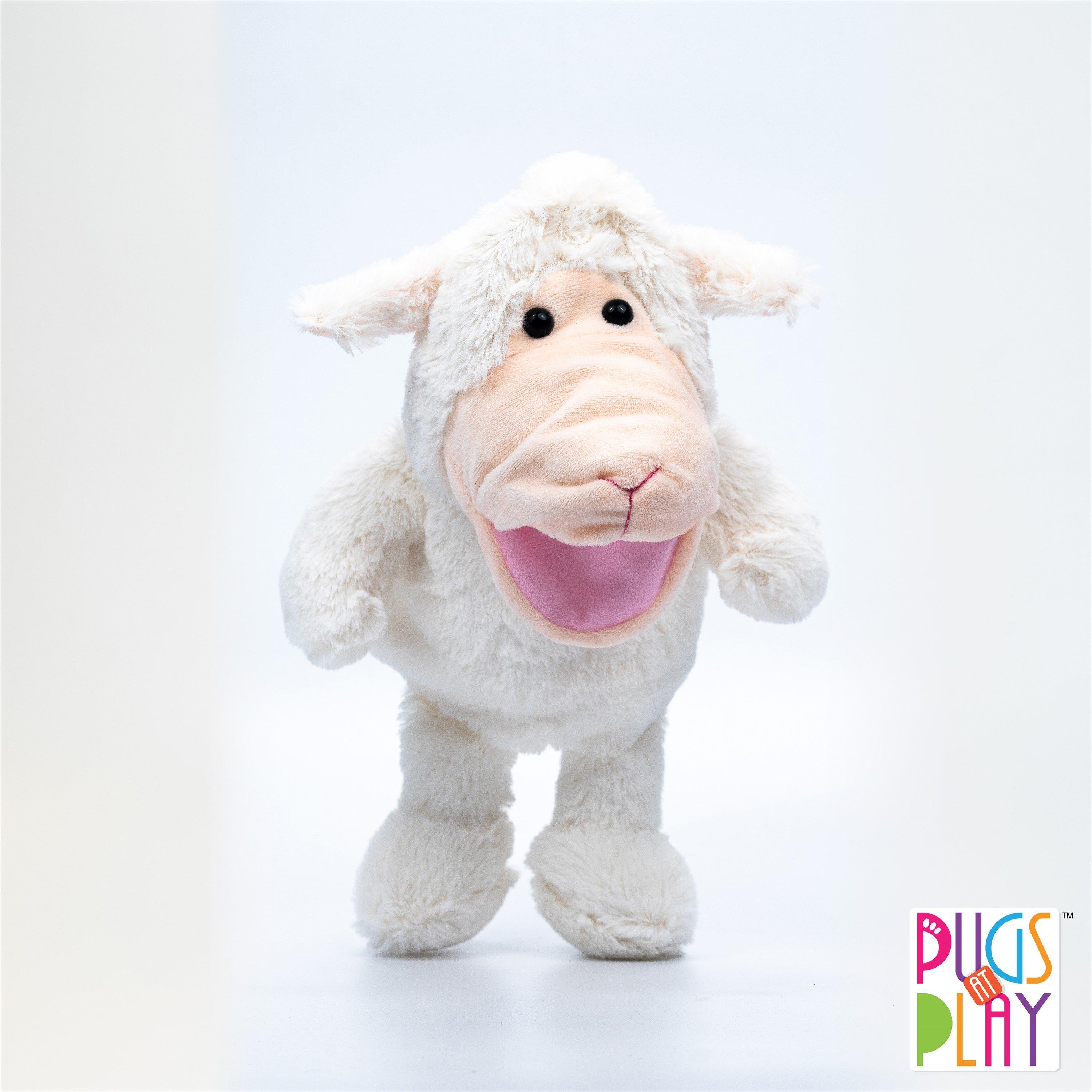 Pugs At Play  Kids Talking Lamb Hand Puppet Toy - 