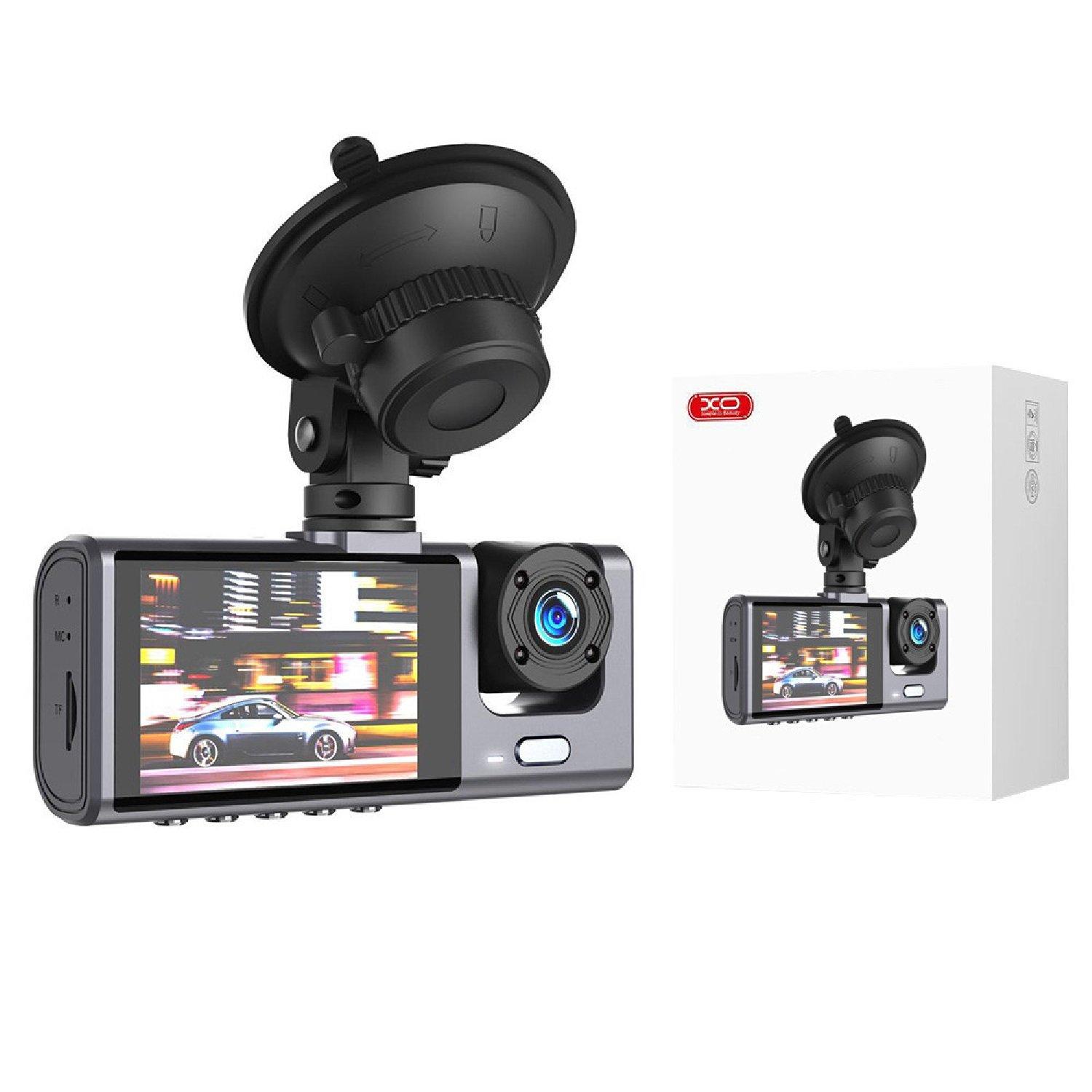 Black - XO - - 1080 HD Dual Dashcam (Front and Rear) - Black - 1