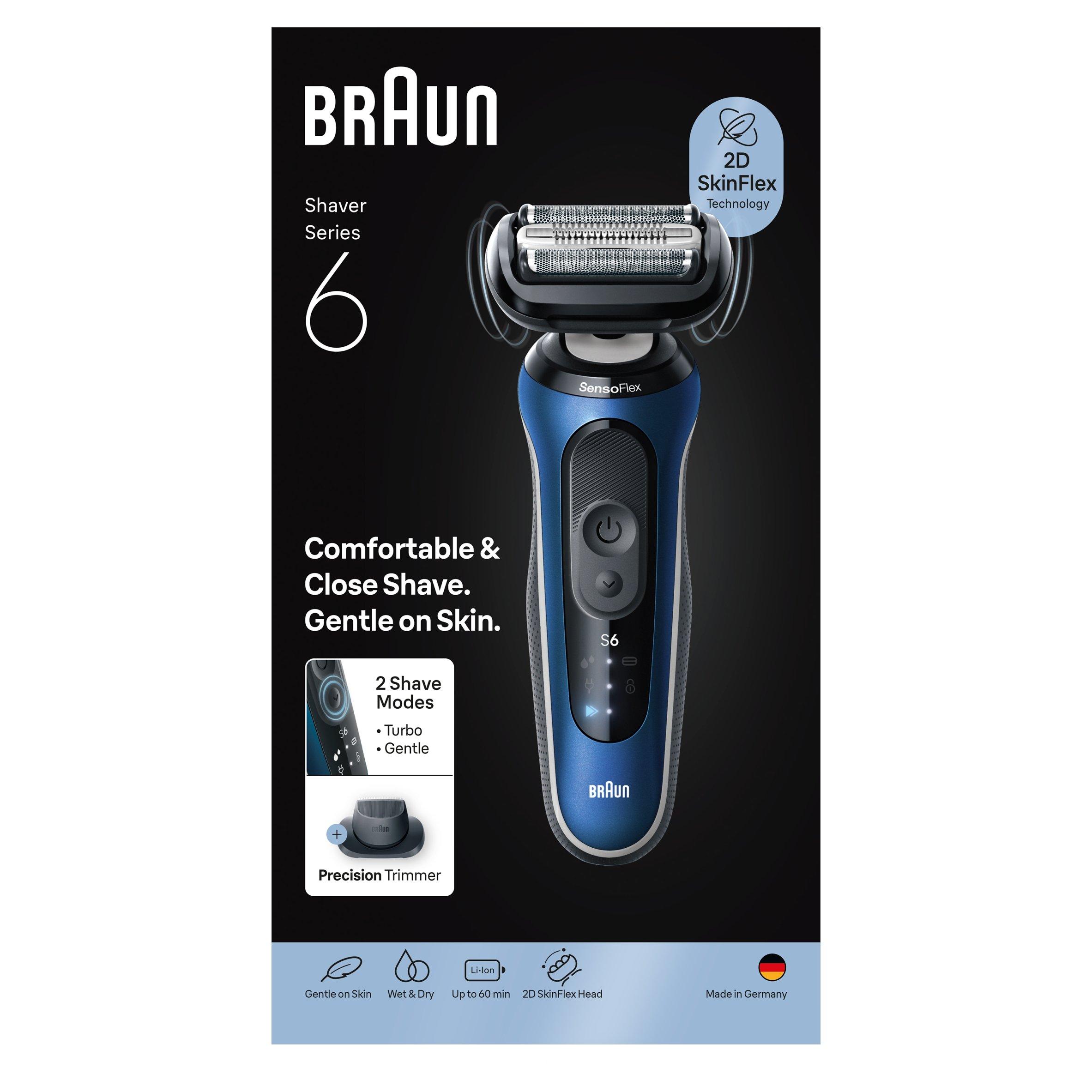 Blue - Braun - Braun Series 6 Electric Shaver 62-B1200S Blue - 6
