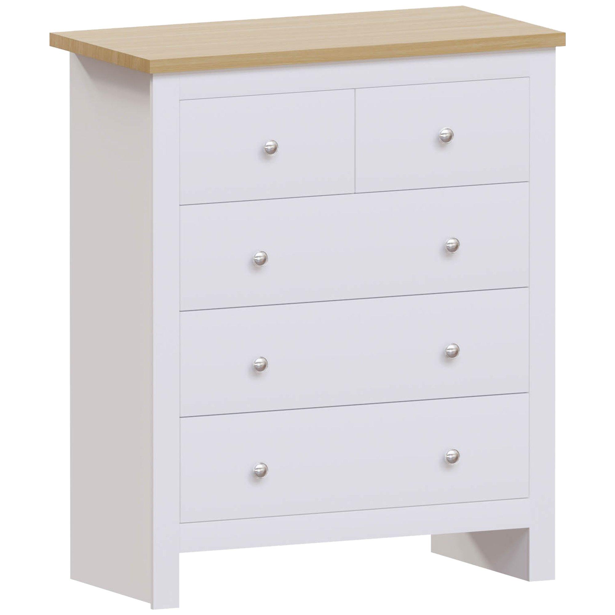 White - Lassic - Vida Designs Arlington 3+2 Drawer Chest - 7