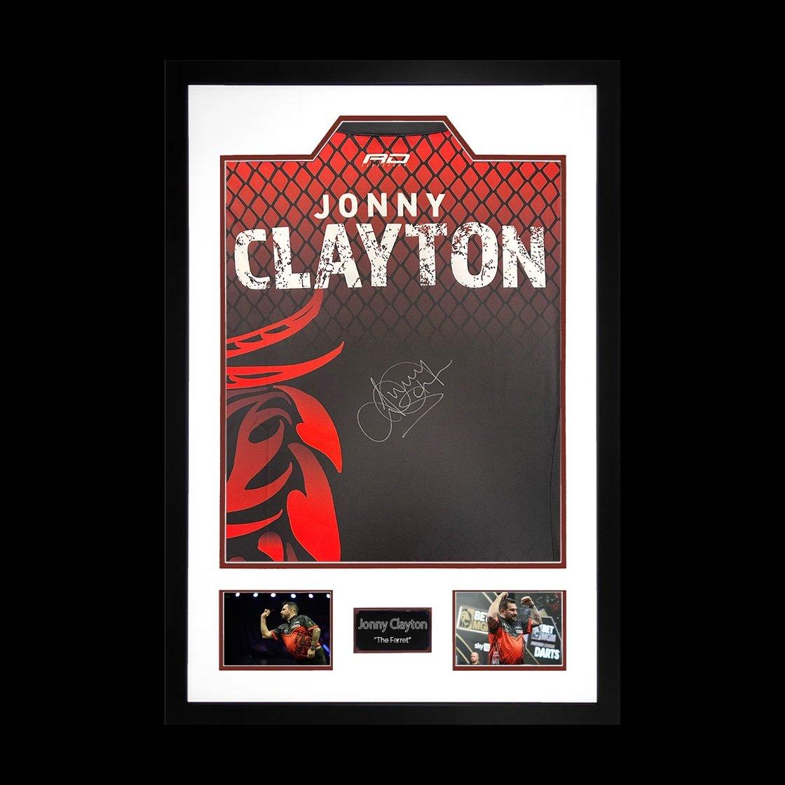 Red - The Fan Cave - Jonny Clayton Signed Shirt Premium Frame - 1