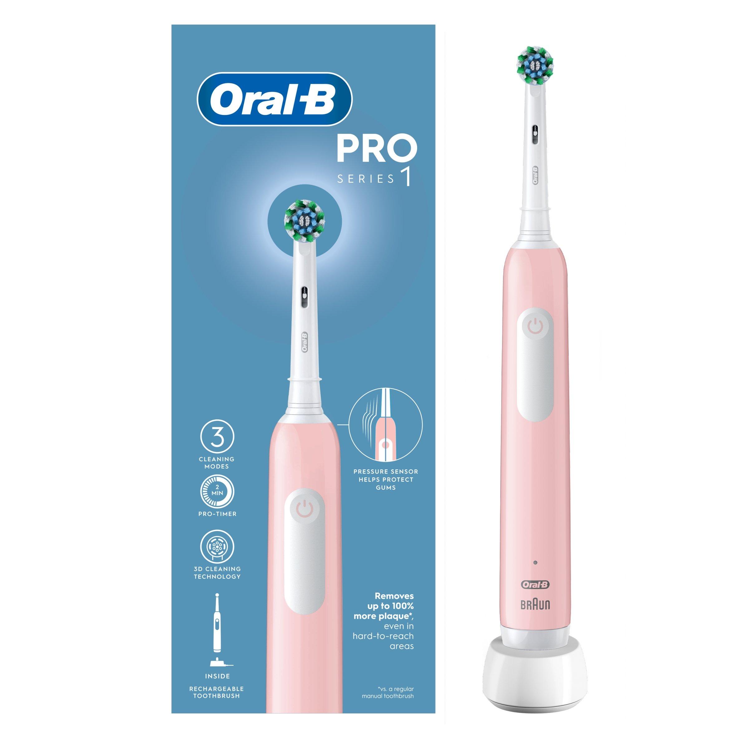 Pink - Oral B - Oral-B Pro Series 1 Cross Action Pink Toothbrush - 1