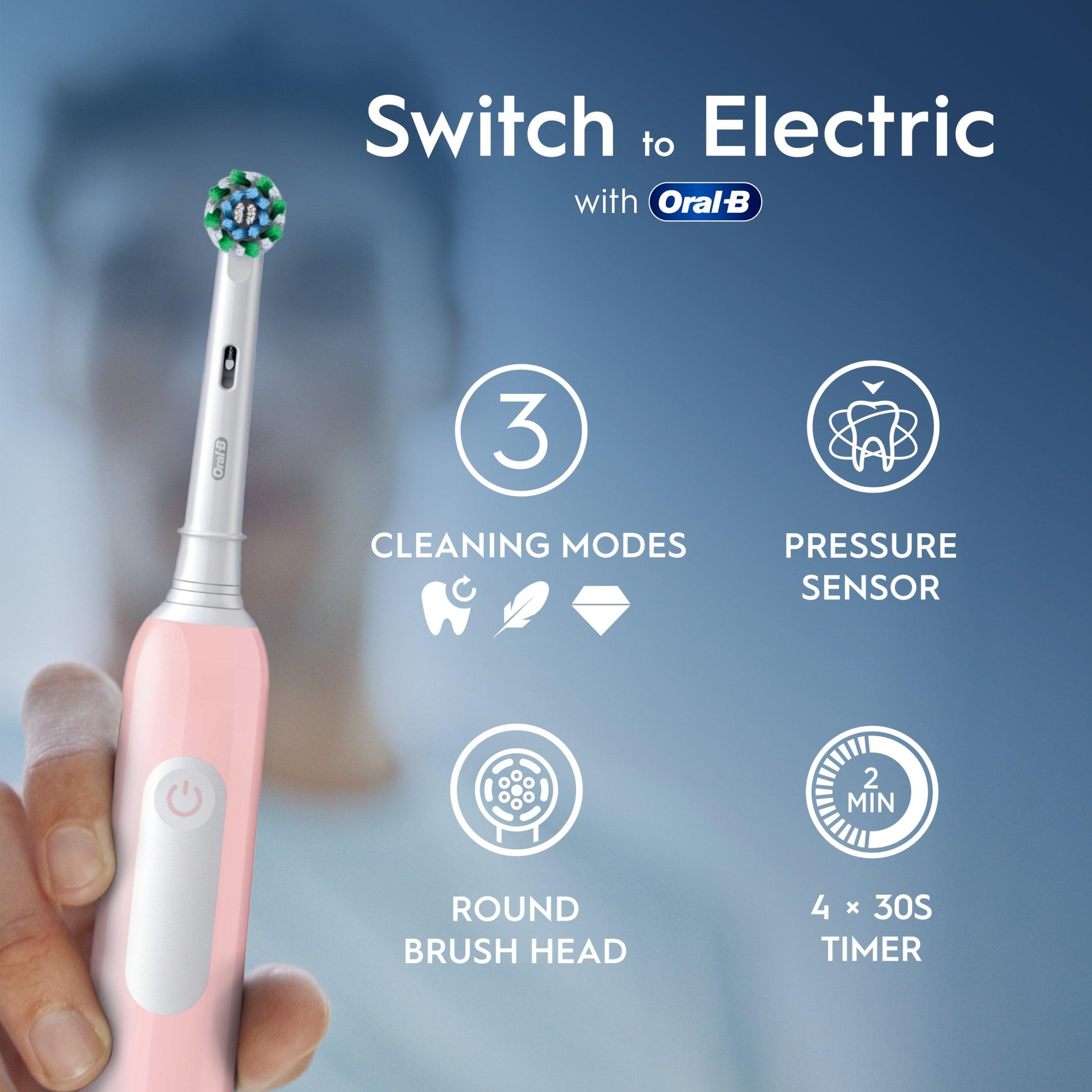 Pink - Oral B - Oral-B Pro Series 1 Cross Action Pink Toothbrush - 6