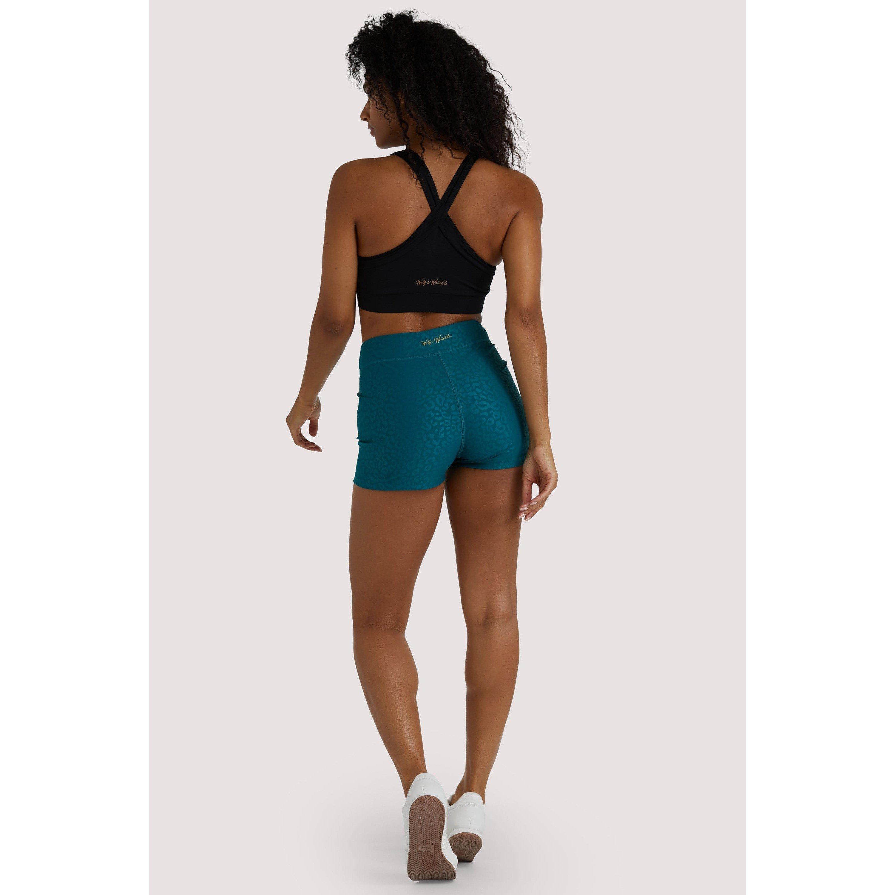 Teal - Wolf and Whistle - Teal Wet Look Shorts - 2