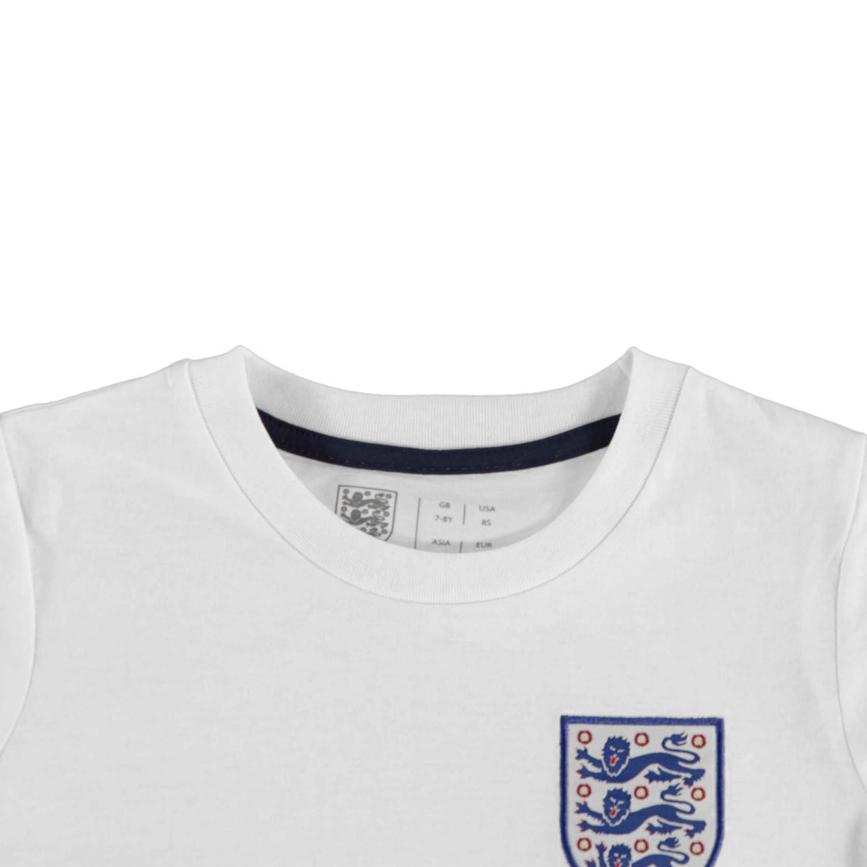 White - FA - England Small Crest T Shirt Juniors - 3
