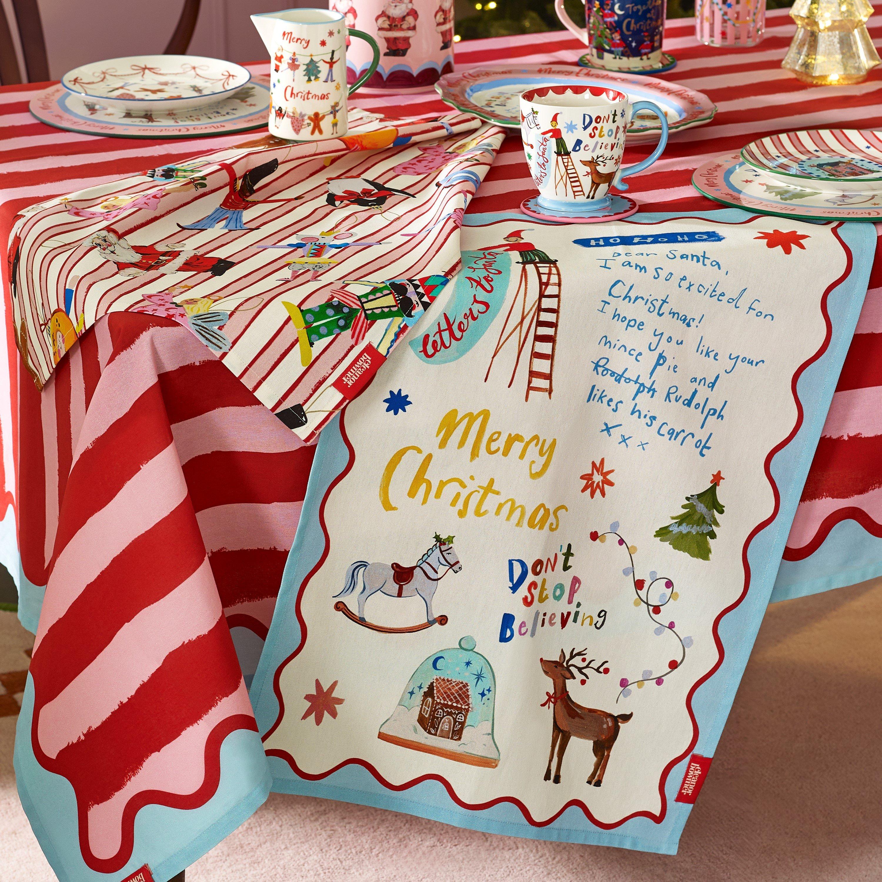 Bright - Eleanor Bowmer - Dear Santa Cotton Kitchen Tea Towel Pack of 2 - 2