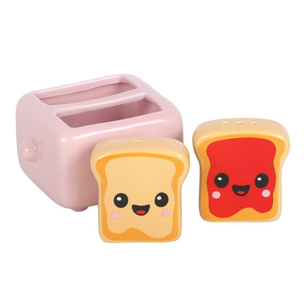 Brown - Something Different - Kawaii Toast Salt and Pepper Shakers - 2