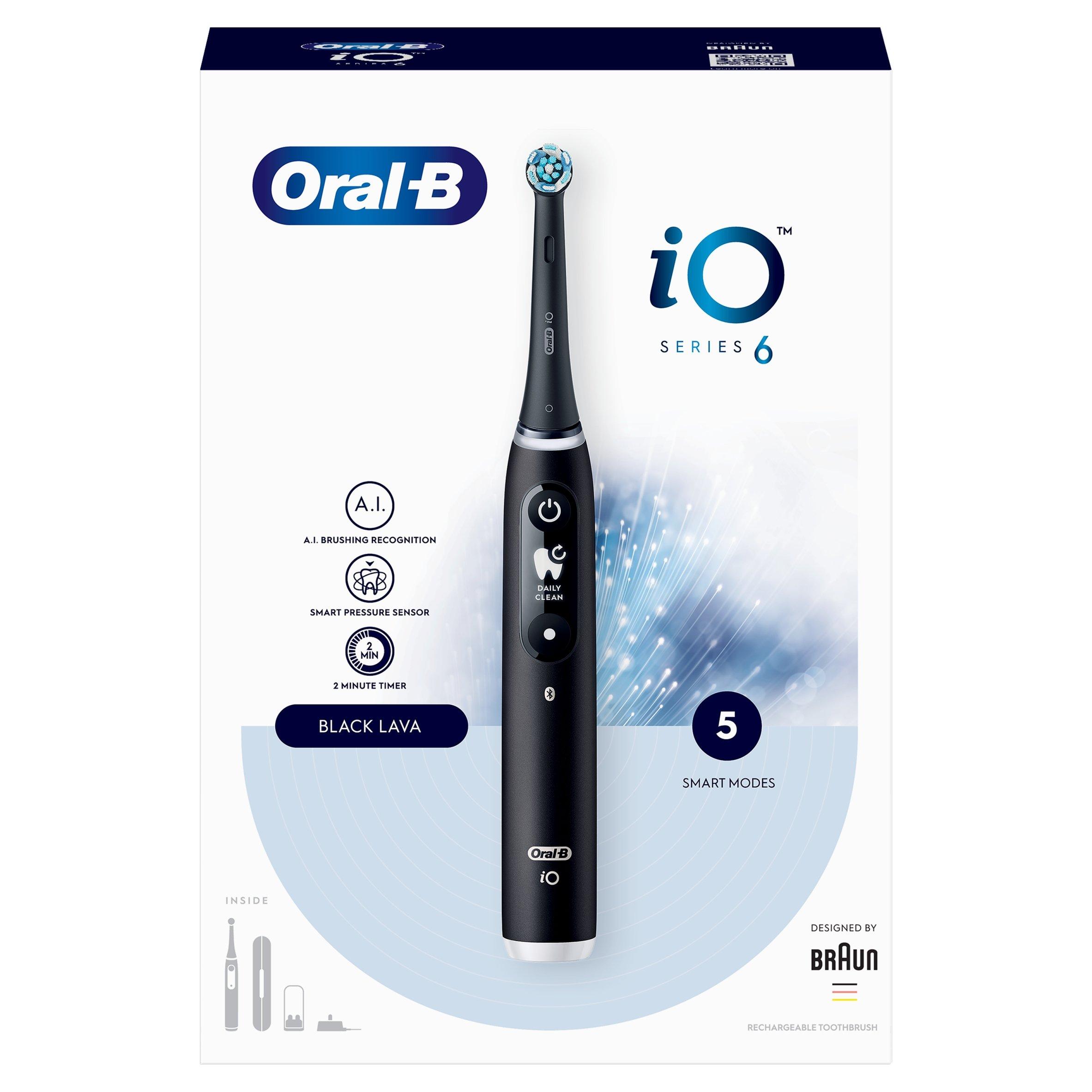 Black - Oral B - Oral-B iO - 6 - Black Lava Electric Toothbrush - 4