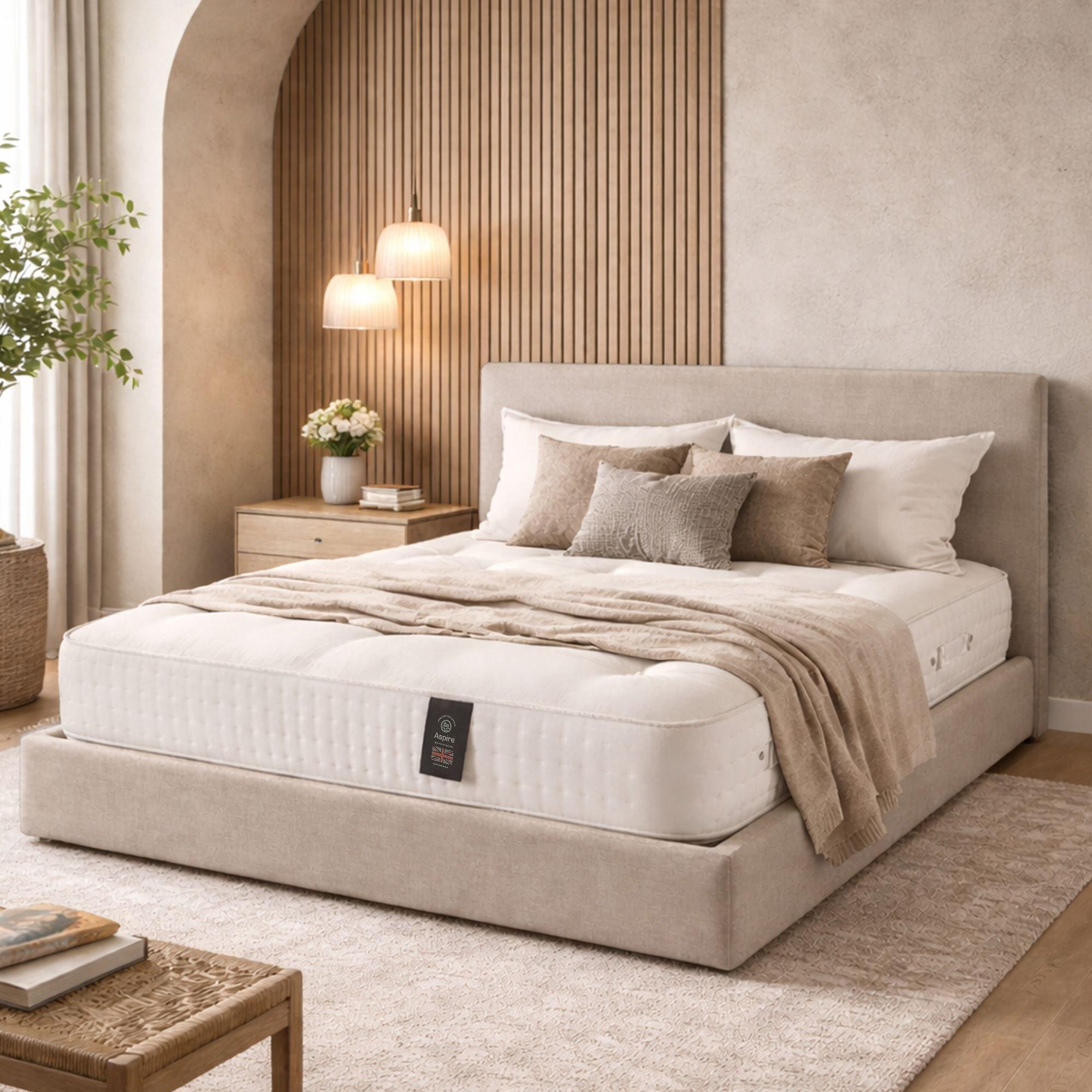 White - Aspire - Luxury 3000 Pocket Cashmere Wool Mattress Medium C - 1